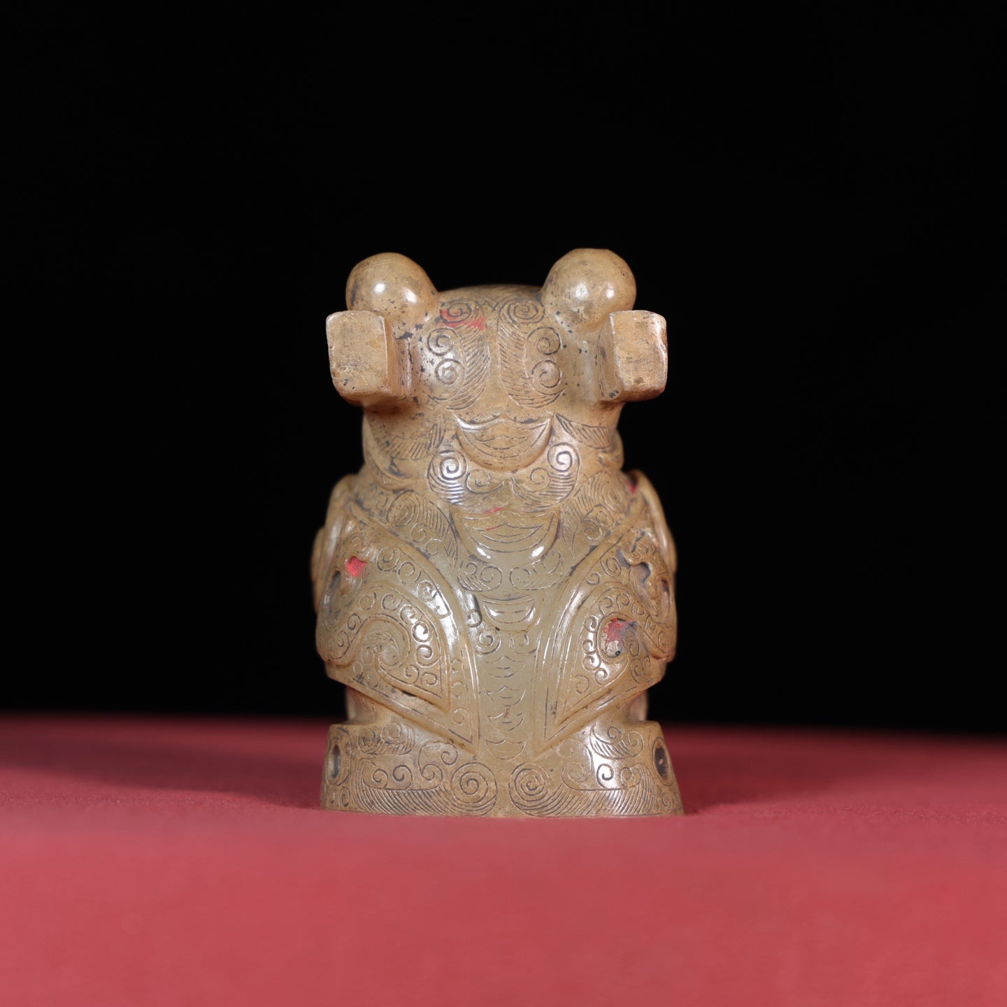A1077 Superb Vintage Chinese Hetian Jade Carved Divine Bird Statue