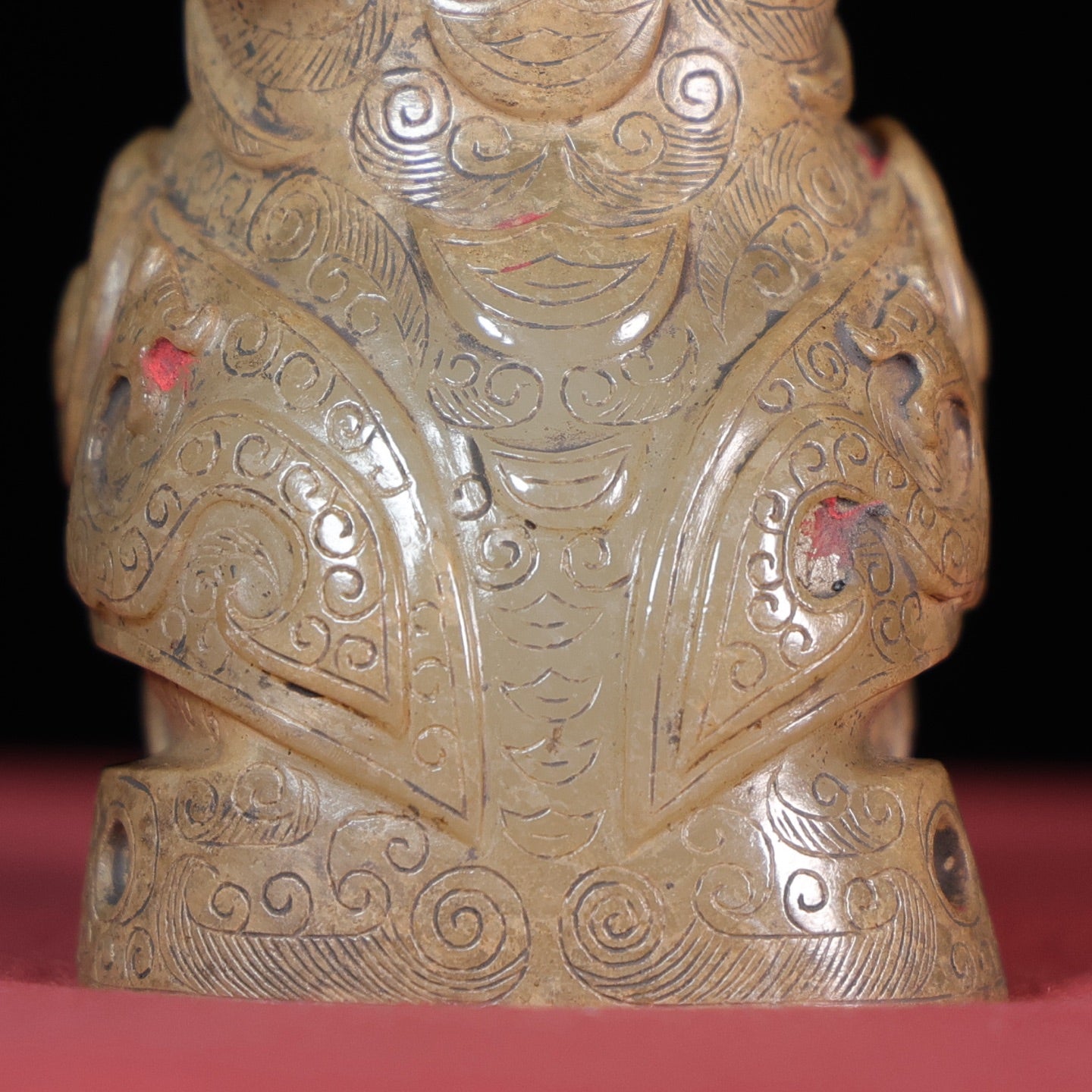 A1077 Superb Vintage Chinese Hetian Jade Carved Divine Bird Statue