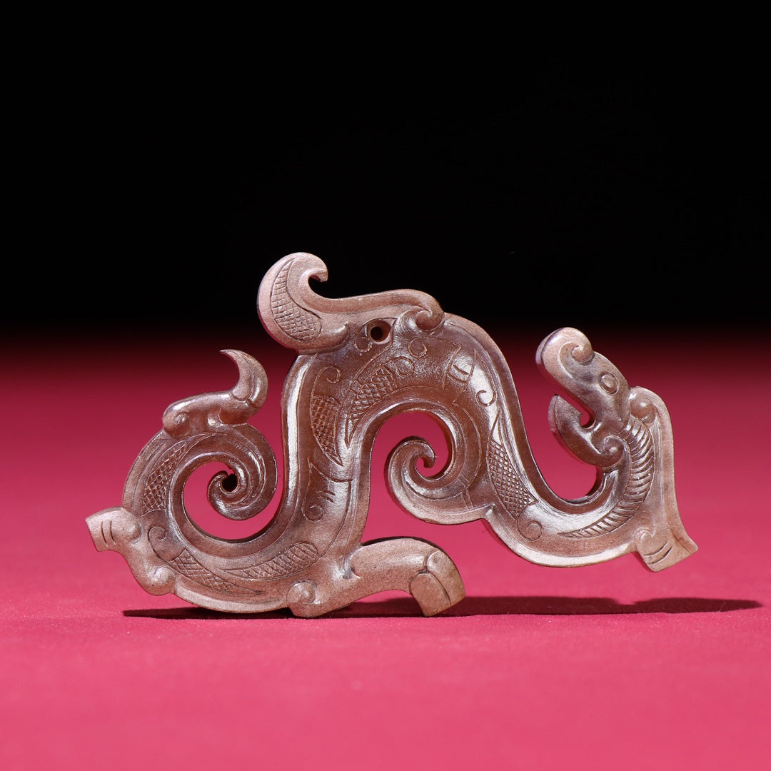 A1083 A Set Vintage Chinese Hetian Jade Fortune Dragon Jade Bi