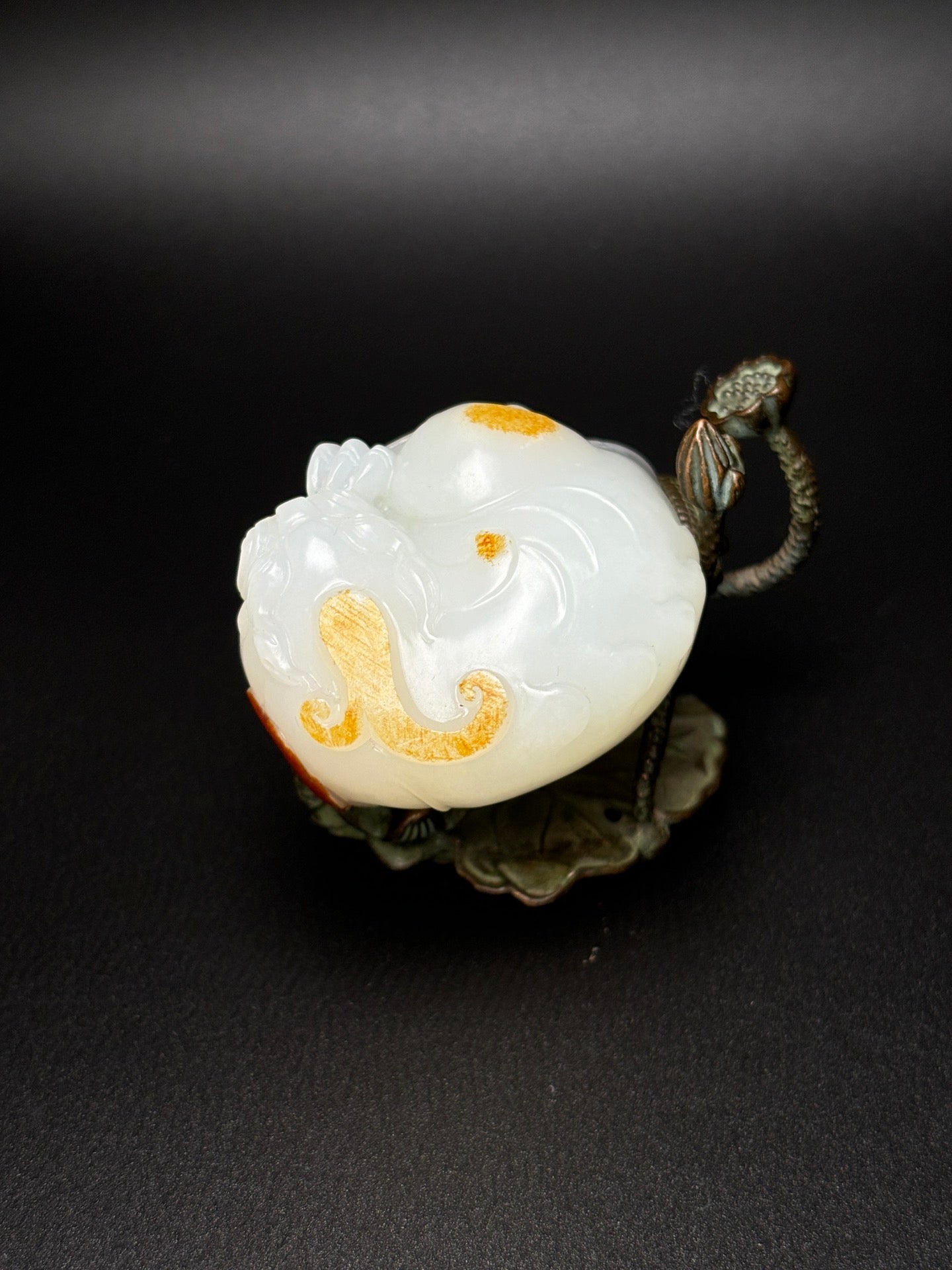 A1084 Superb Chinese Hetian Jade Carved Fortune Pixiu Statue/Pendant
