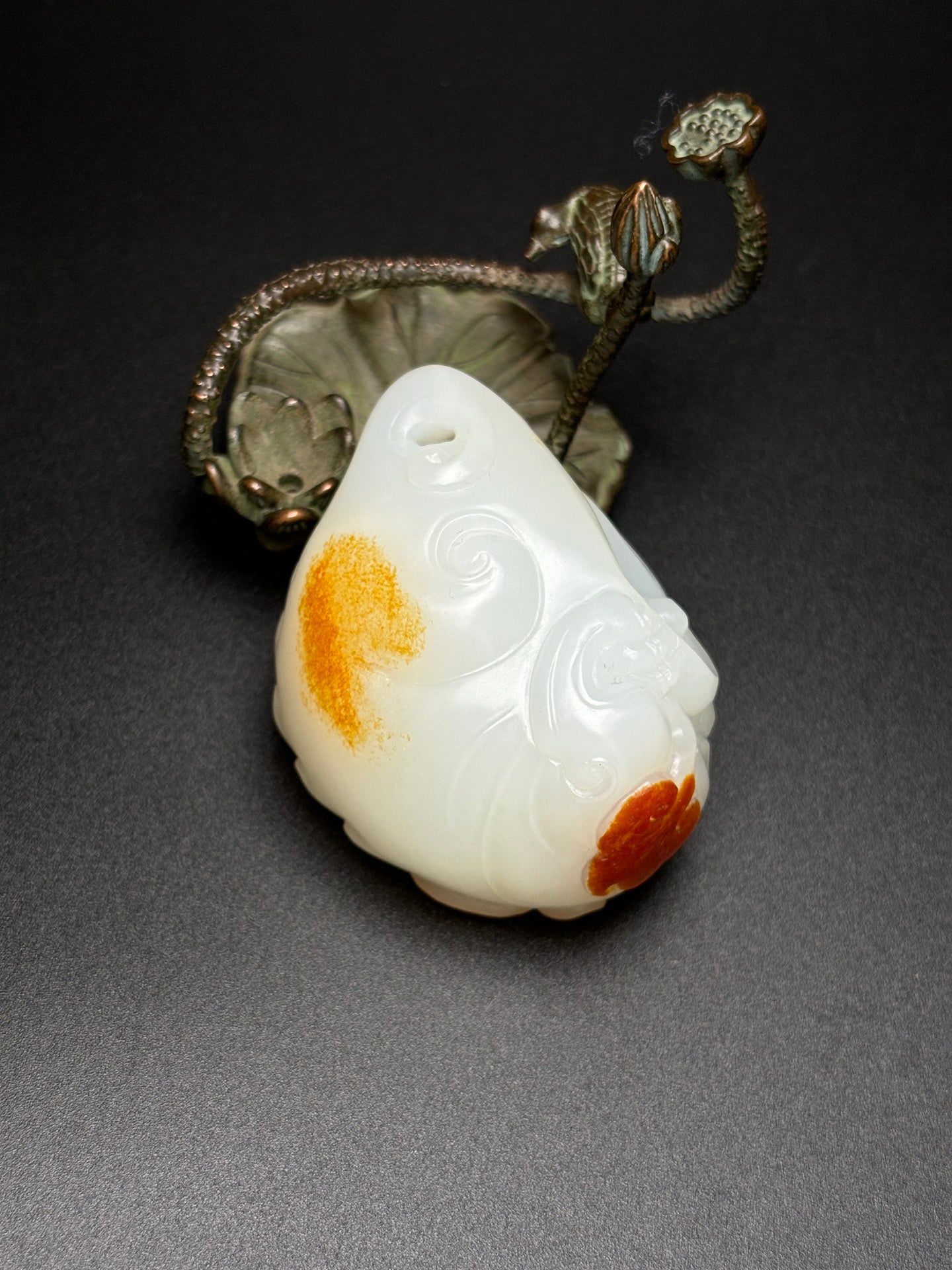 A1084 Superb Chinese Hetian Jade Carved Fortune Pixiu Statue/Pendant