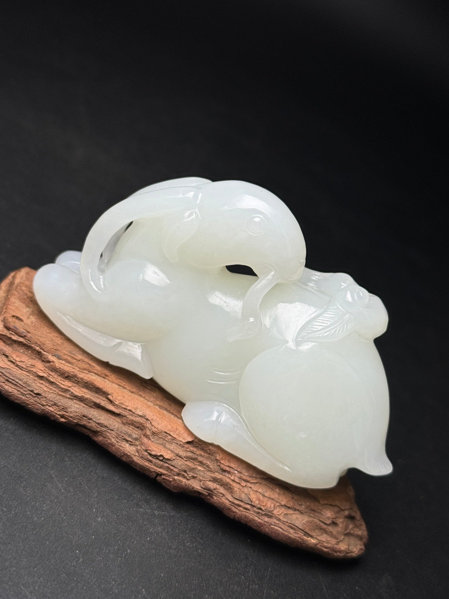 A1099 Superb Chinese Hetian Jade Carved Fortune Sheep Statue/Pendant