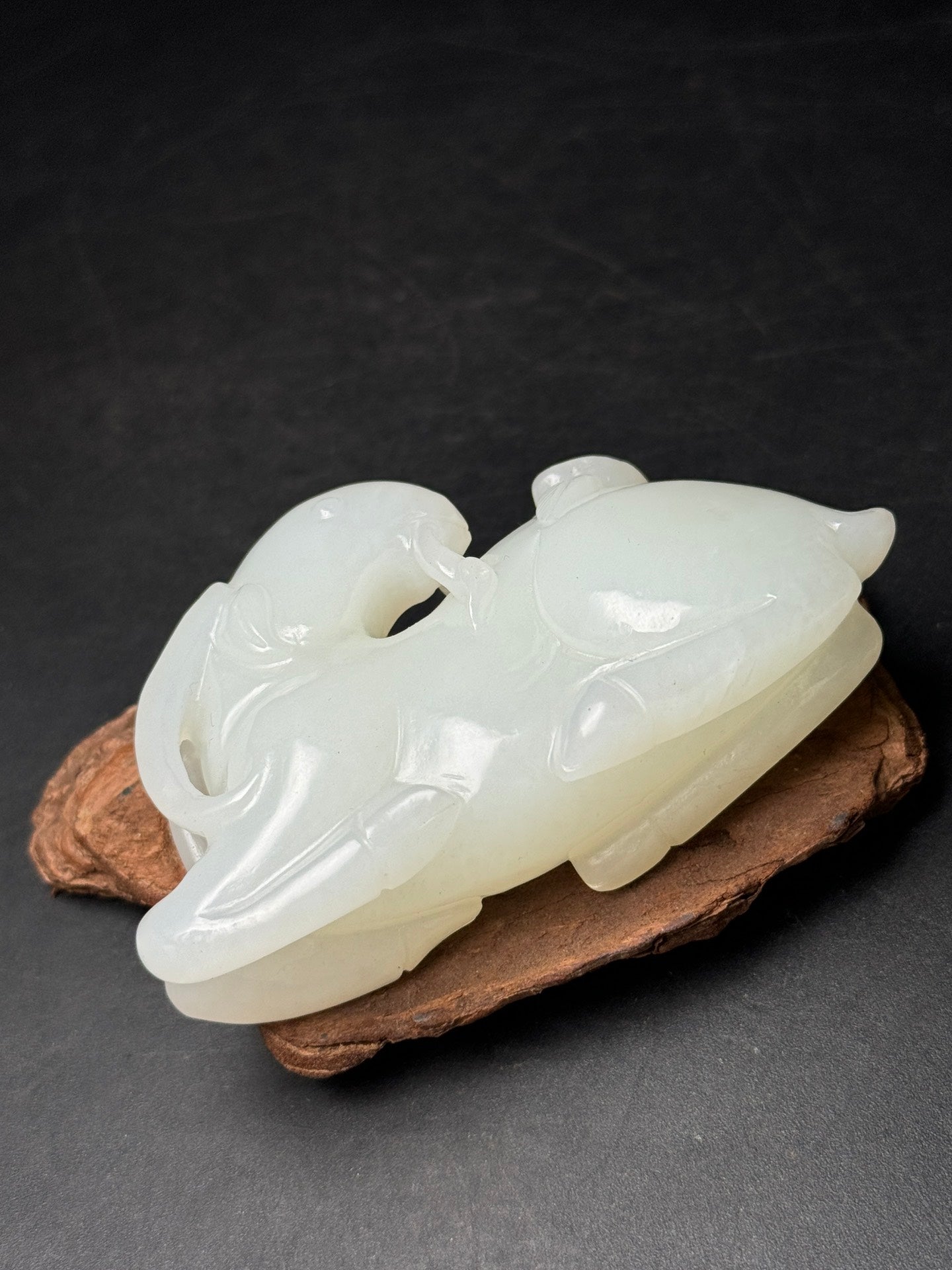 A1099 Superb Chinese Hetian Jade Carved Fortune Sheep Statue/Pendant