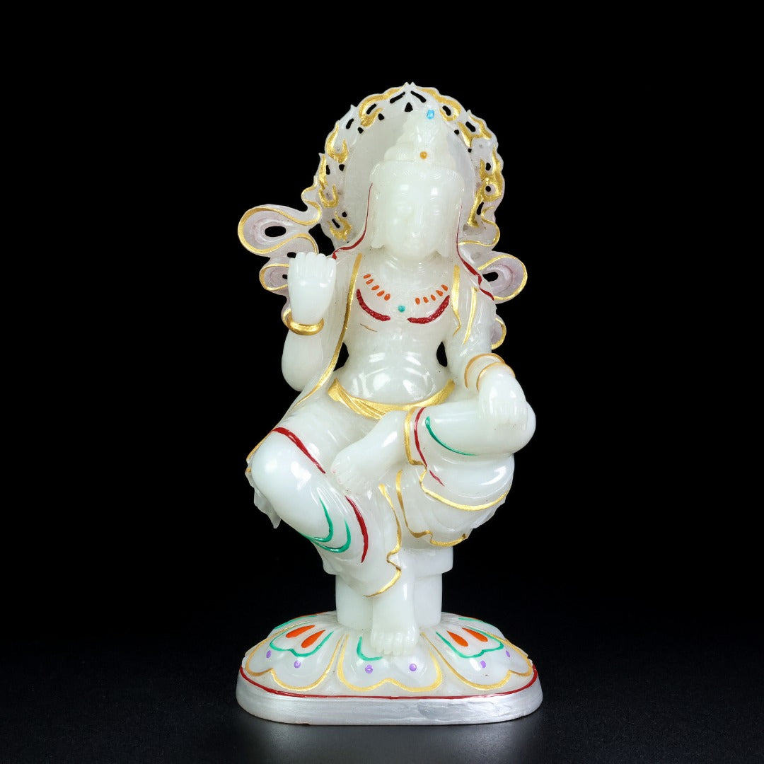 A1102 High Quality Chinese Gilt Gold Hetian Jade Carved Buddha Statue