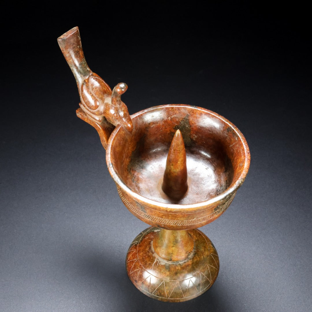 A1118 Superb Old Chinese Hetian Jade Carved Phoenix Candlestick