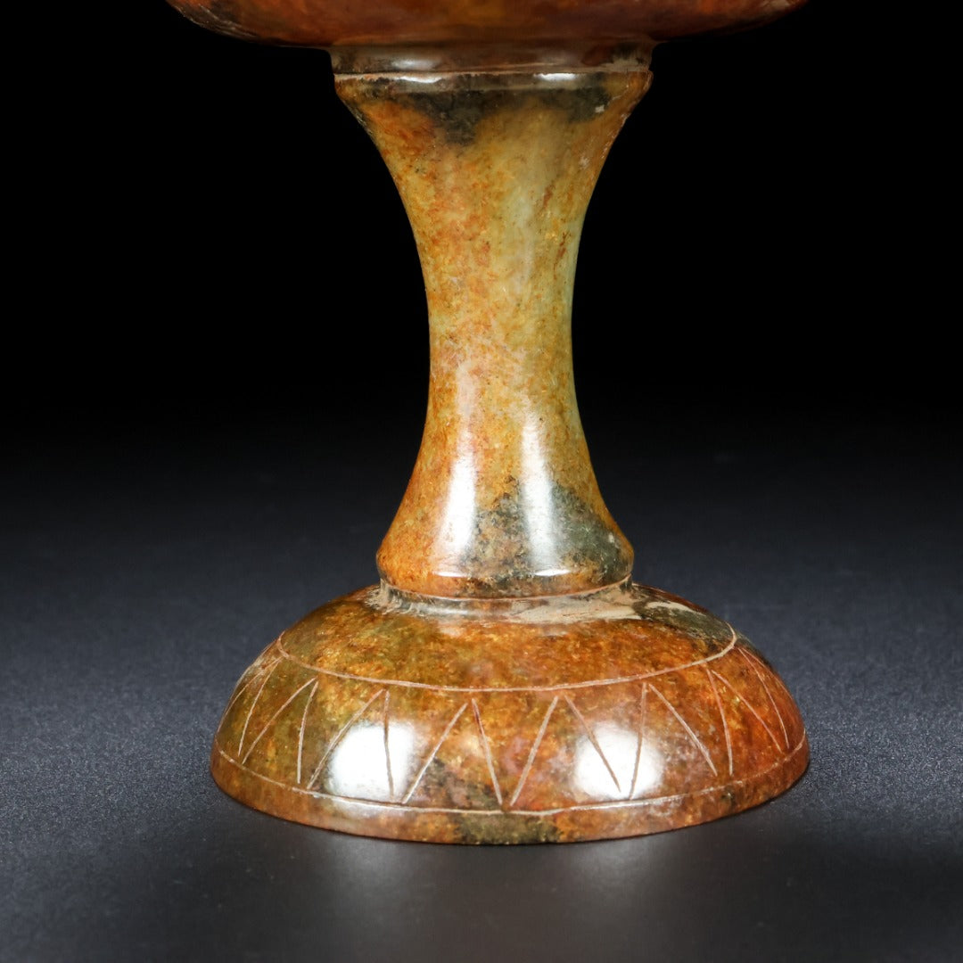A1118 Superb Old Chinese Hetian Jade Carved Phoenix Candlestick
