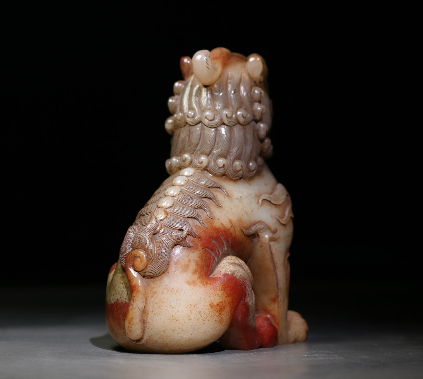 A1133 Superb Vintage Chinese Hetian Jade Carved Fortune Lion Statue