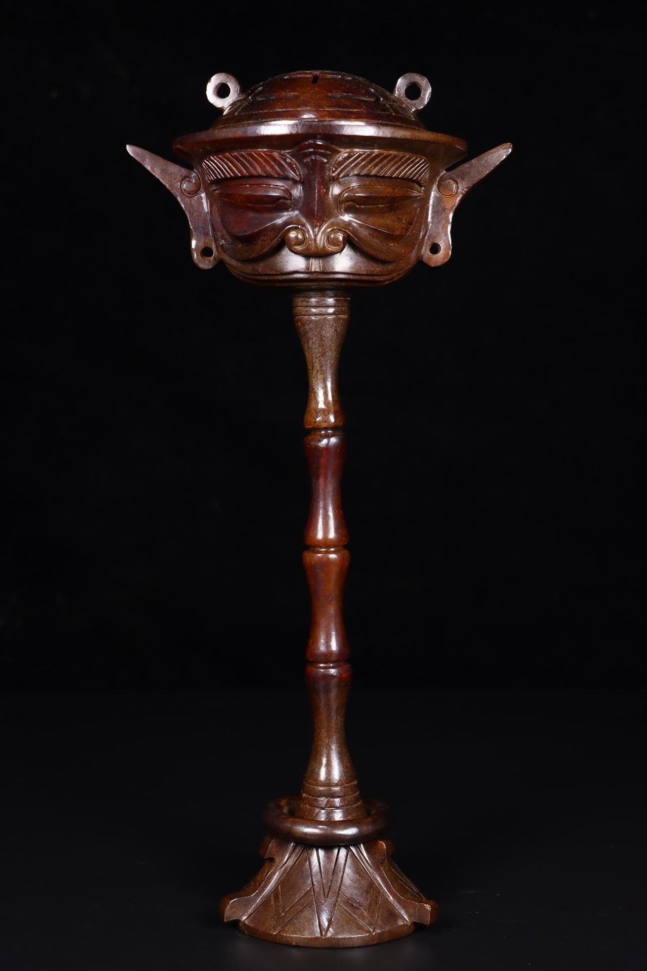 A1141 A Pair Superb Vintage Chinese Hetian Jade Incense Burner