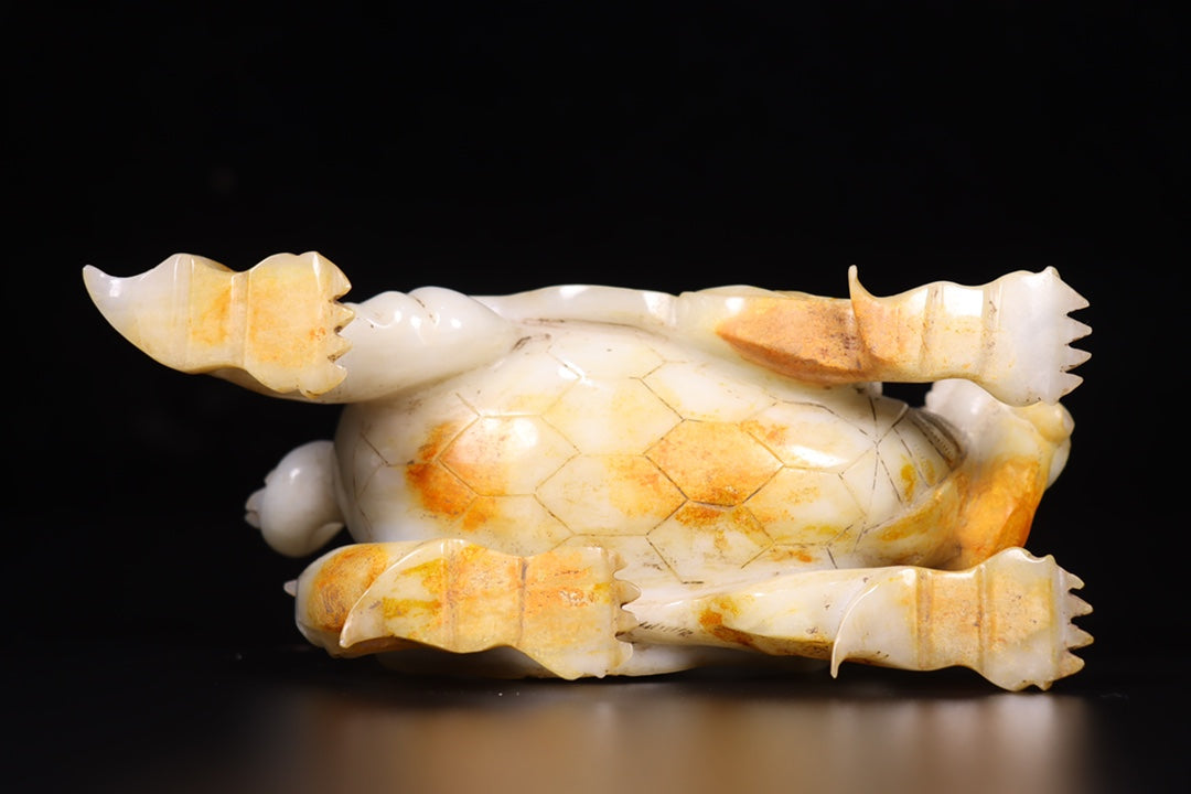 A1147 Superb Old Chinese Hetian Jade Carved Divine Beast Statue
