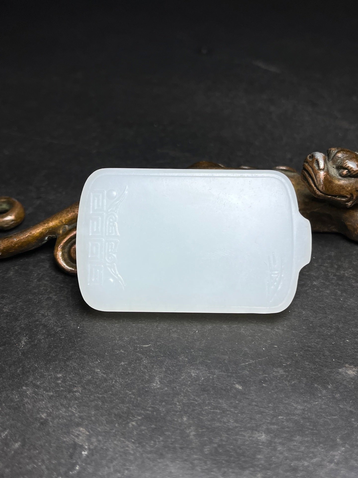 A1162 Chinese Natural Hetian Jade Low Relief Fortune Horse Design Pendant