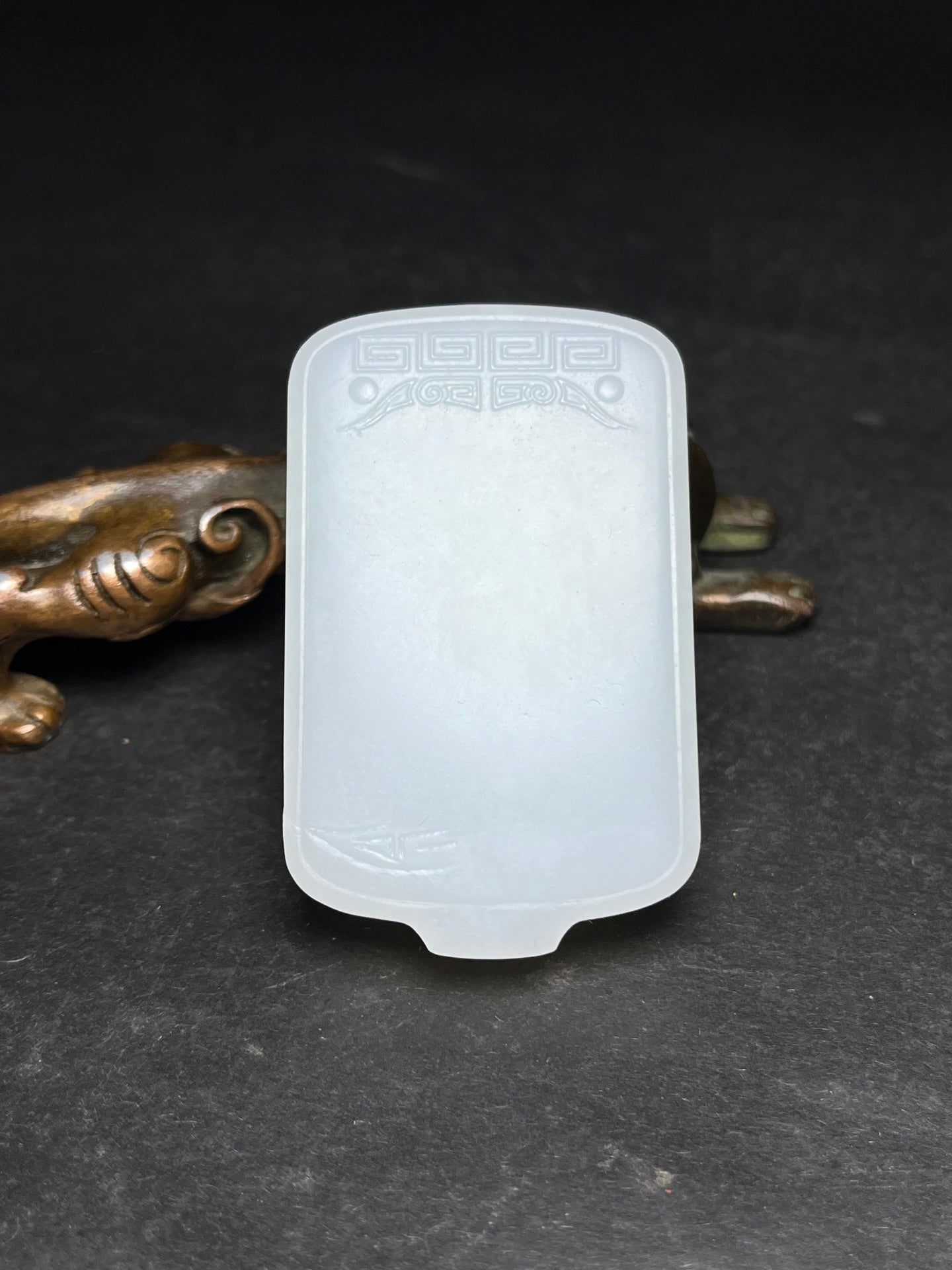 A1162 Chinese Natural Hetian Jade Low Relief Fortune Horse Design Pendant