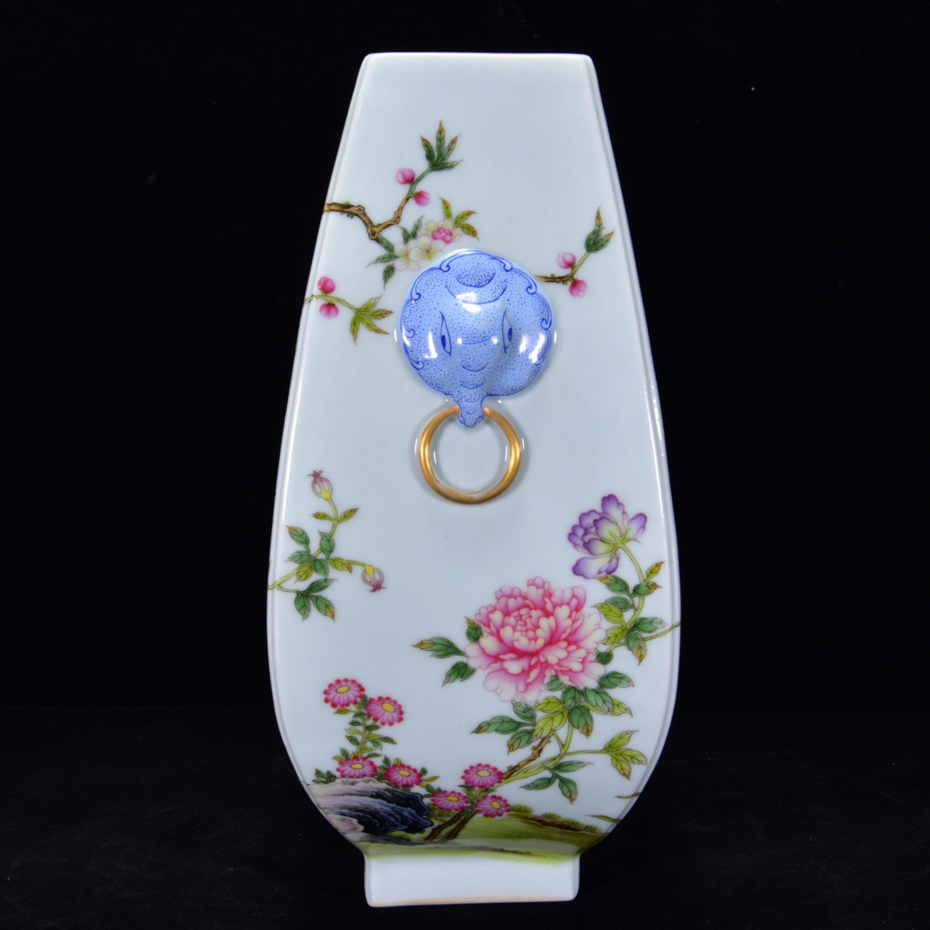 A1171 Chinese Qing Dynasty Famille Rose Flowers Bird Design Porcelain Vase