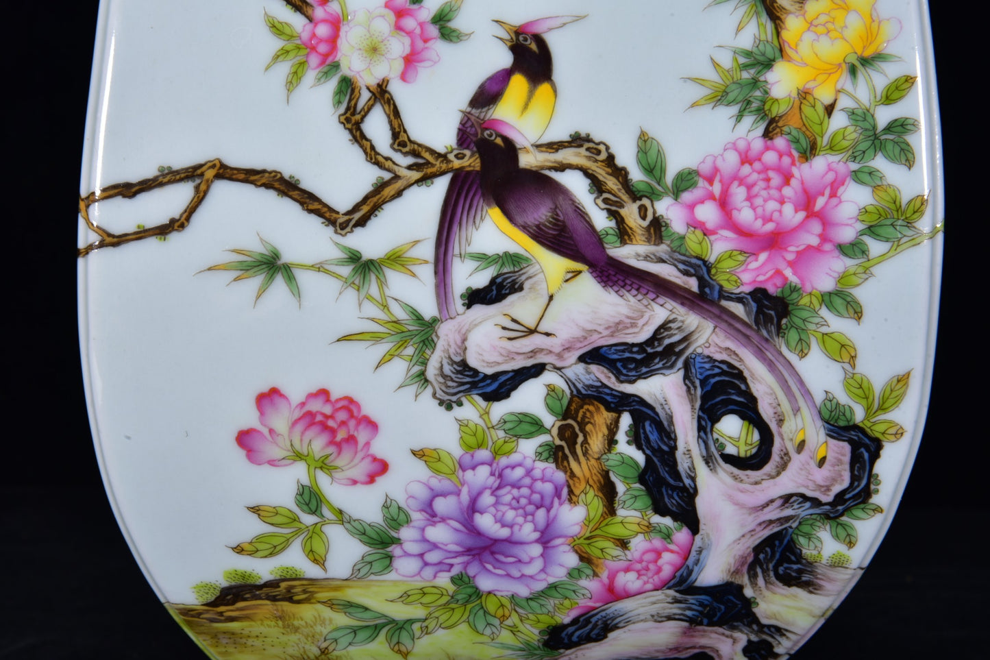 A1171 Chinese Qing Dynasty Famille Rose Flowers Bird Design Porcelain Vase