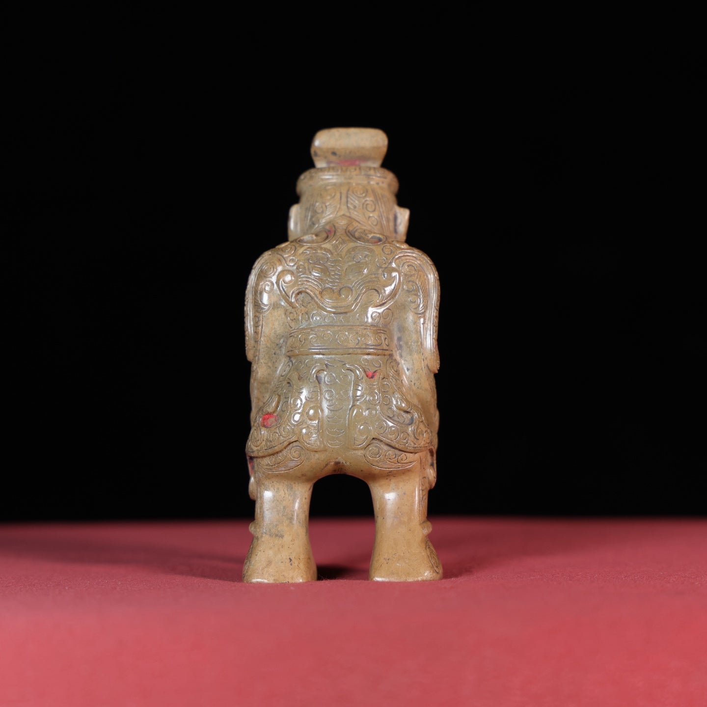 A1195 Vintage Chinese Hetian Jade Carved Figure Statue