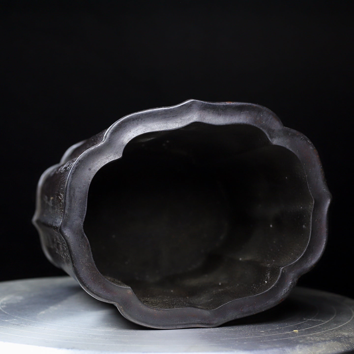 A1208 Vintage Chinese Zitan Wood Brush Pot