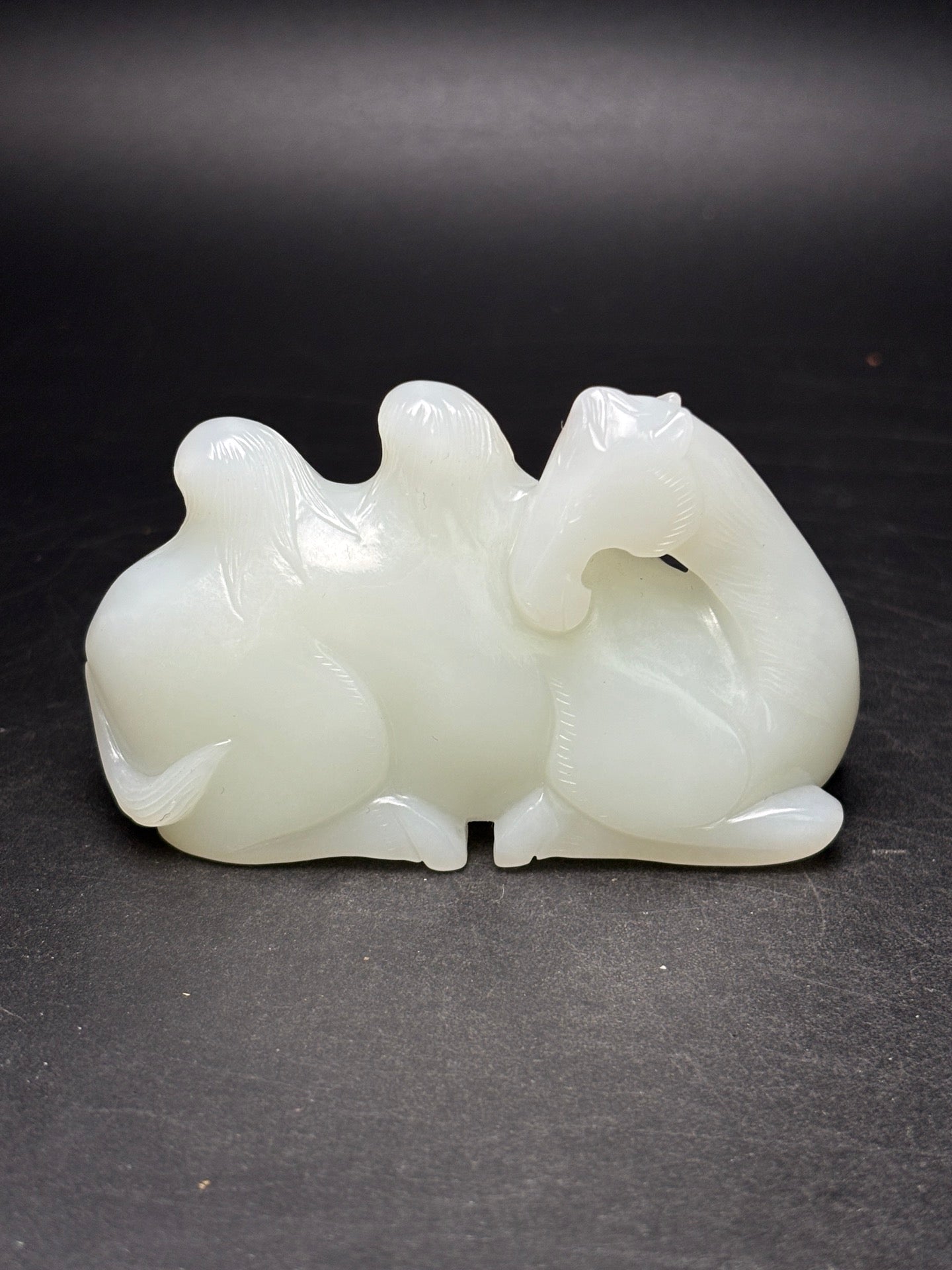 A1218 Superb Chinese Hetian Jade Carved Camel Statue