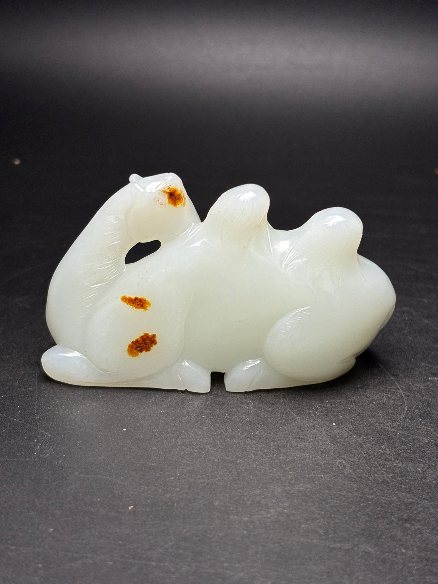 A1218 Superb Chinese Hetian Jade Carved Camel Statue