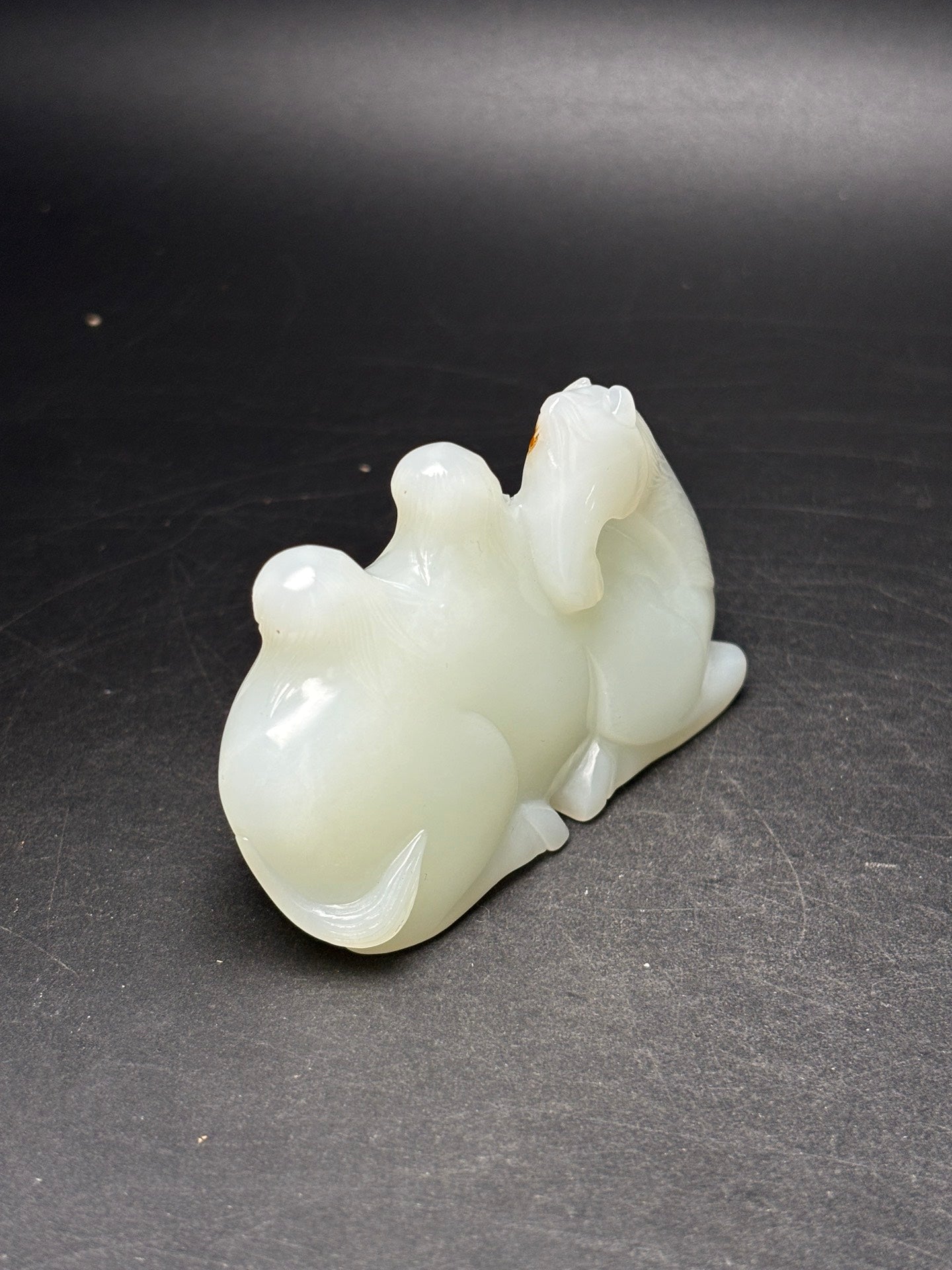 A1218 Superb Chinese Hetian Jade Carved Camel Statue