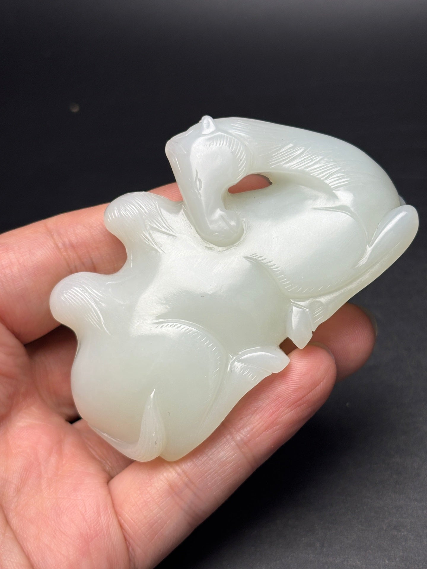 A1218 Superb Chinese Hetian Jade Carved Camel Statue