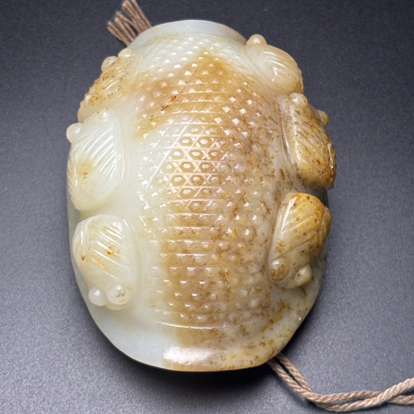 A1224 Vintage Chinese Hetian Jade Carved Turtle Statue