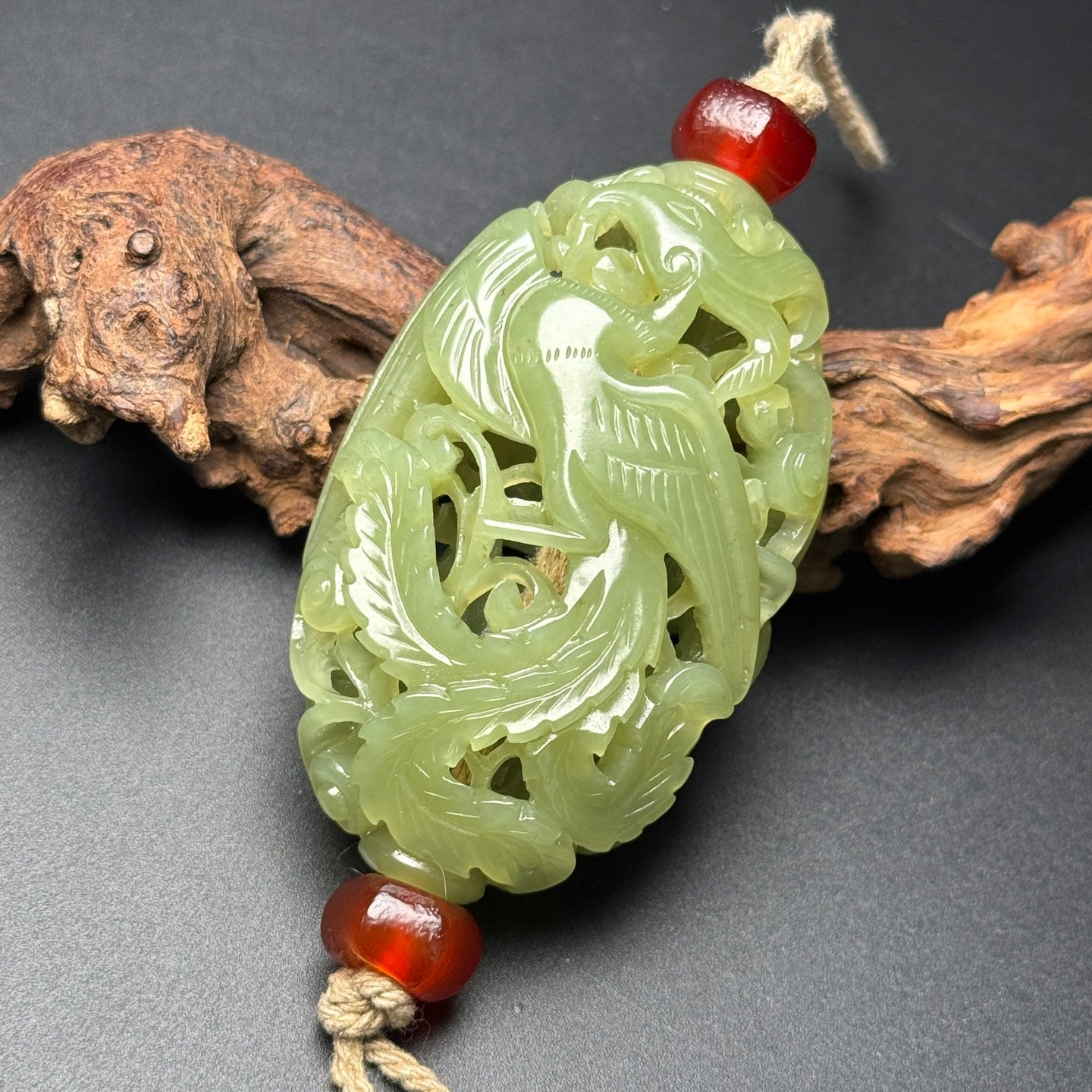 A1235 Openwork Chinese Hetian Jade Carved Fortune Dragon Sachet Pendant