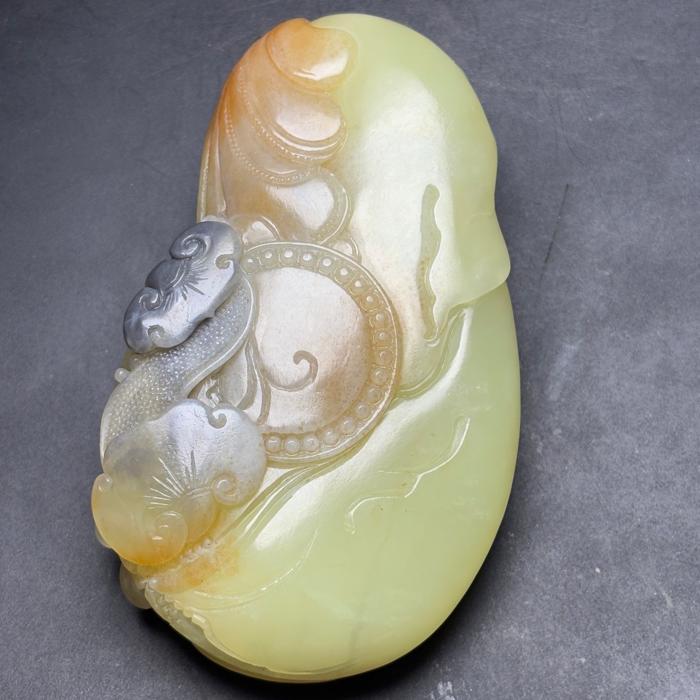 A1239 Superb Chinese Hetian Jade Carved Longevity Taoism Deity Statue