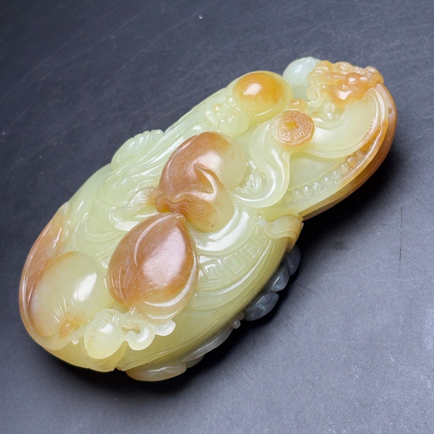 A1239 Superb Chinese Hetian Jade Carved Longevity Taoism Deity Statue