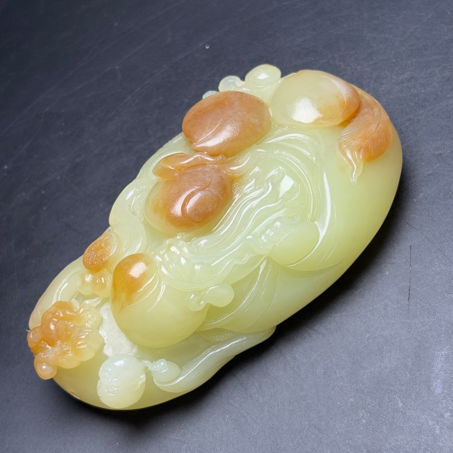 A1239 Superb Chinese Hetian Jade Carved Longevity Taoism Deity Statue