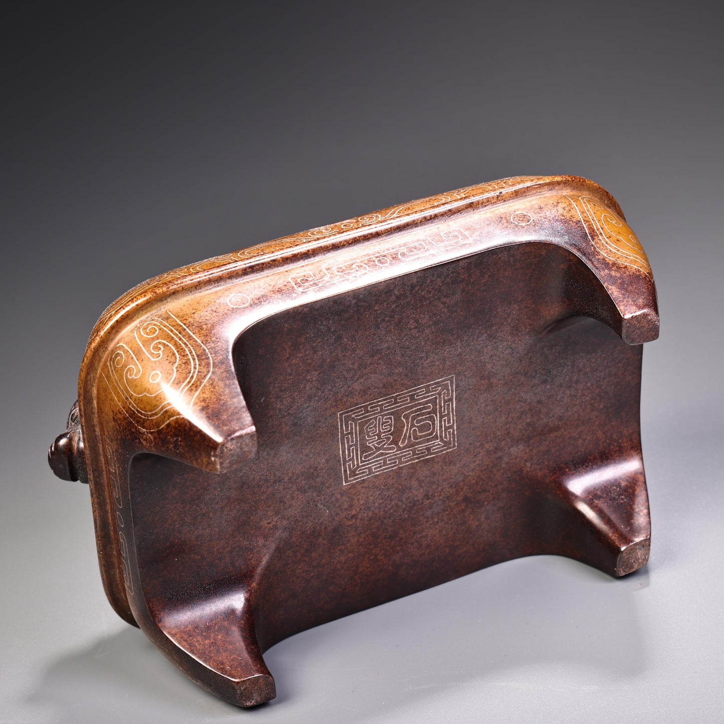 A1250 Chinese Copper Inlay Silver Wires Double Ear Incense Burner