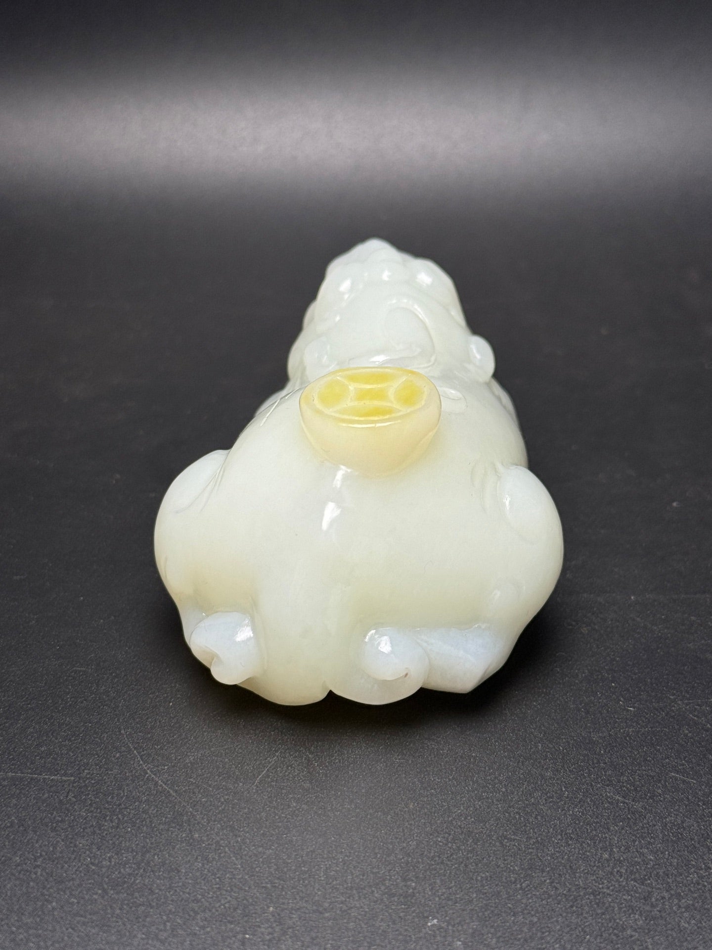 A1312 Superb Chinese Hetian Jade Carved Fortune Pixiu Statue