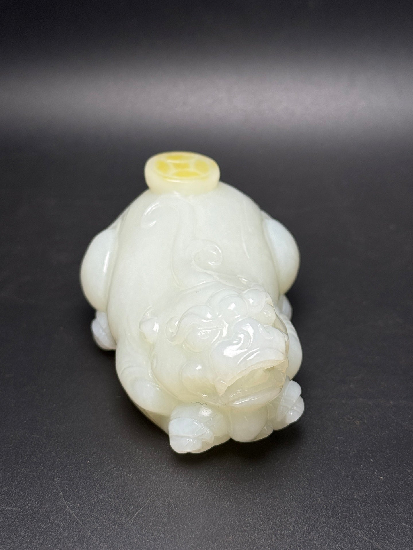 A1312 Superb Chinese Hetian Jade Carved Fortune Pixiu Statue