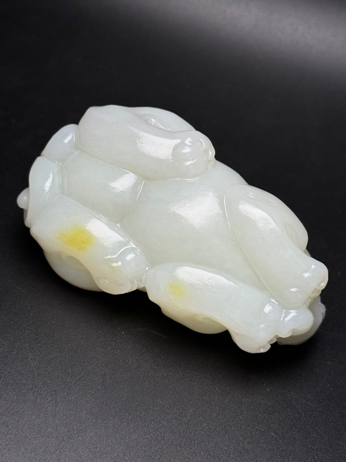 A1312 Superb Chinese Hetian Jade Carved Fortune Pixiu Statue
