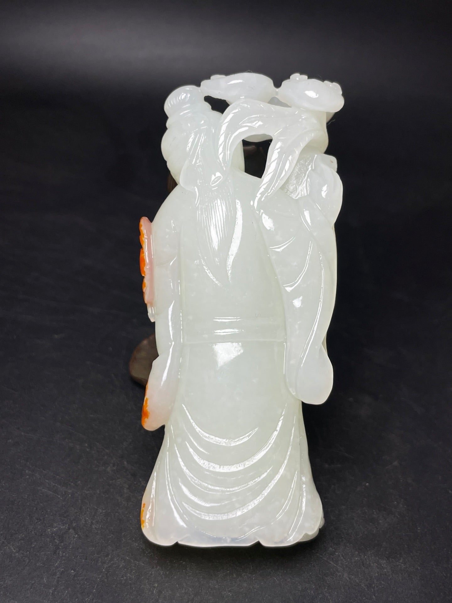 A1319 Superb Chinese Hetian Jade Carved Figrue Statue