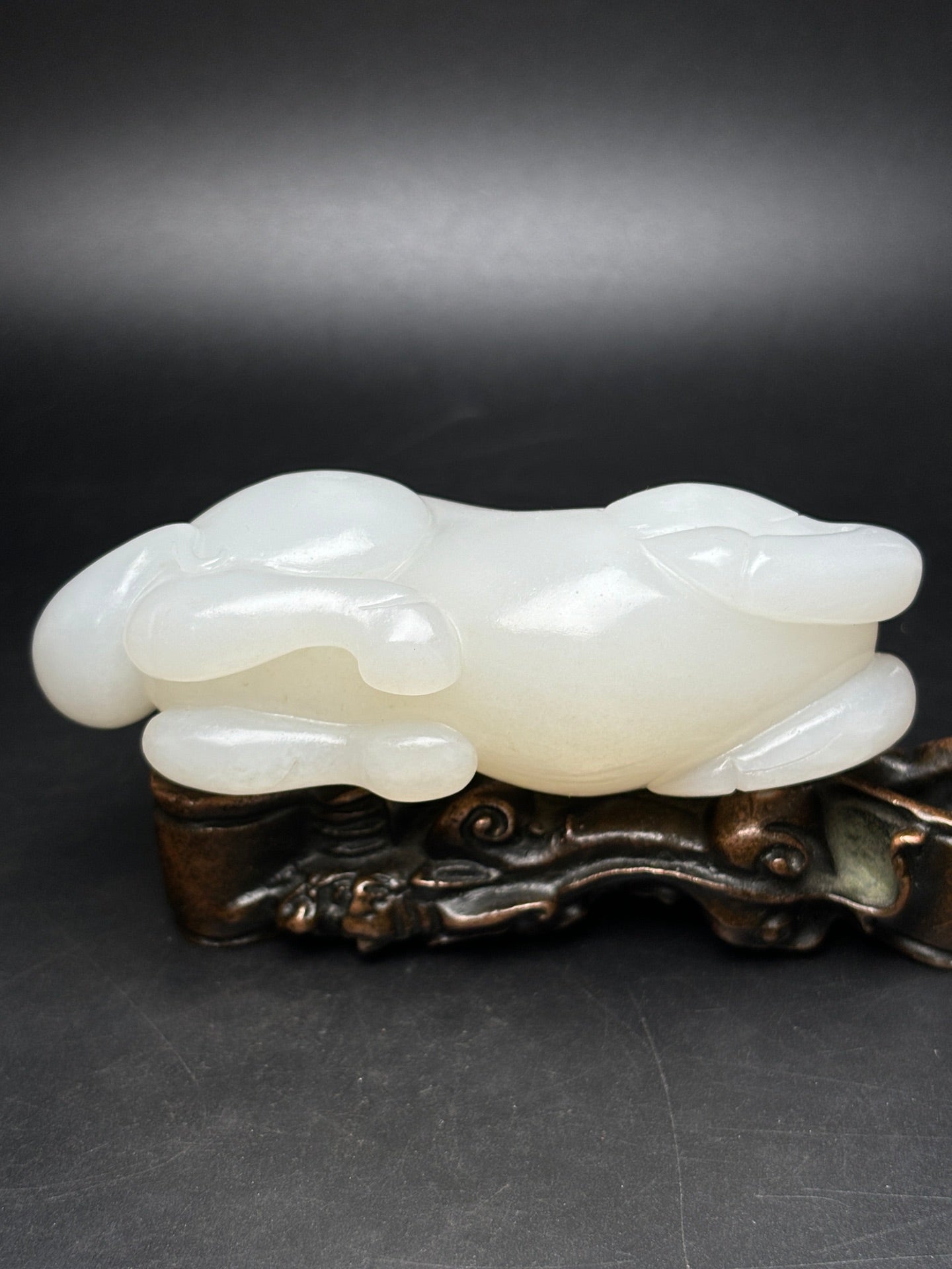 A1338 Superb Chinese White Hetian Jade Carved Fortune Horse Statue
