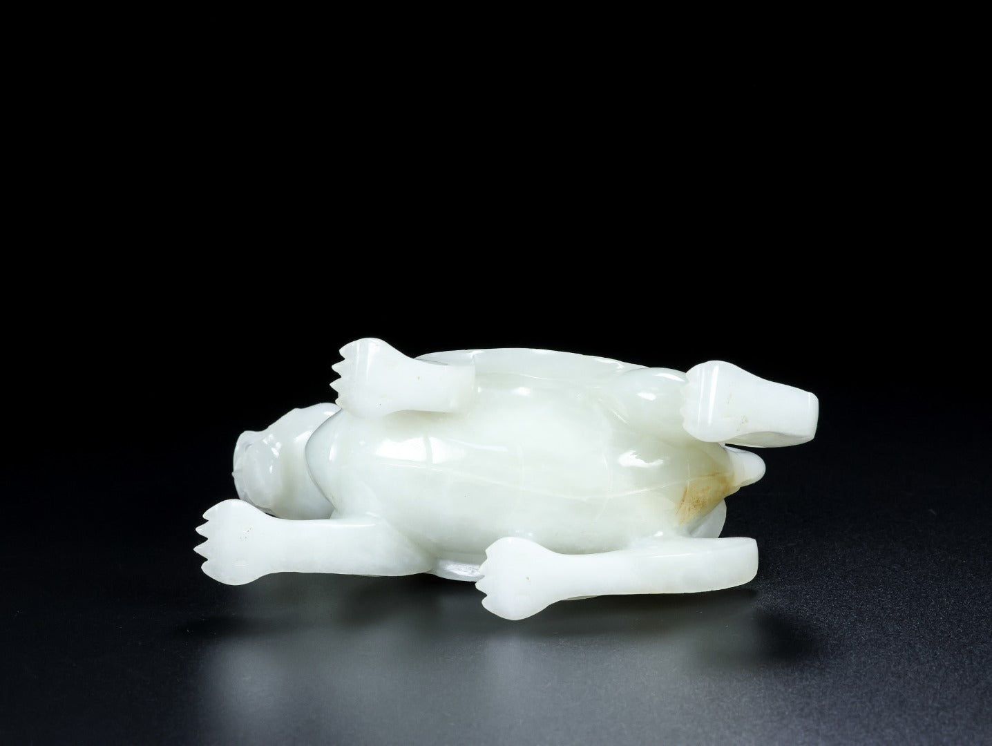 A1348 A Pair Superb Chinese White Hetian Jade Carved Dragon Turtle Statues