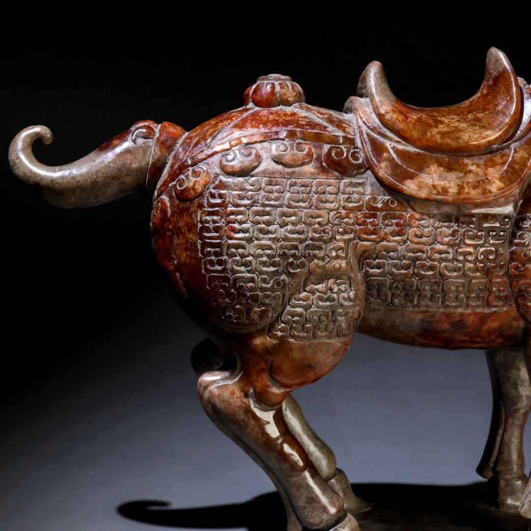 A1370 Superb Vintage Chinese Hetian Jade Carved Fortune Horse Statue
