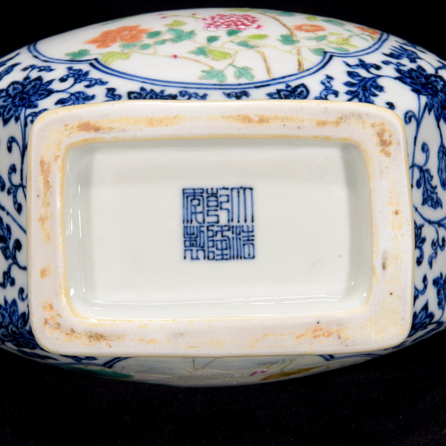 A1386 Chinese Qing Dynasty Blue And White Porcelain Flowers Design Gourd Porcelain Vase