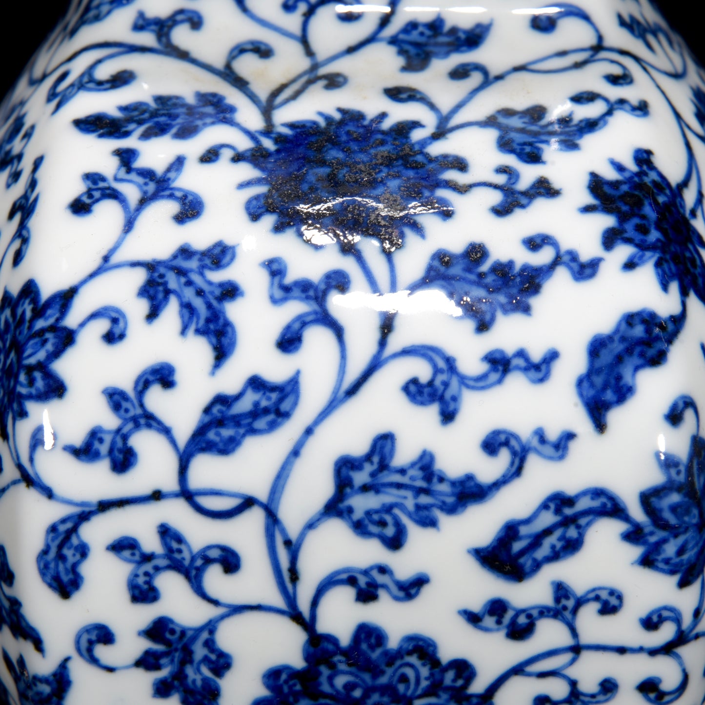 A1386 Chinese Qing Dynasty Blue And White Porcelain Flowers Design Gourd Porcelain Vase
