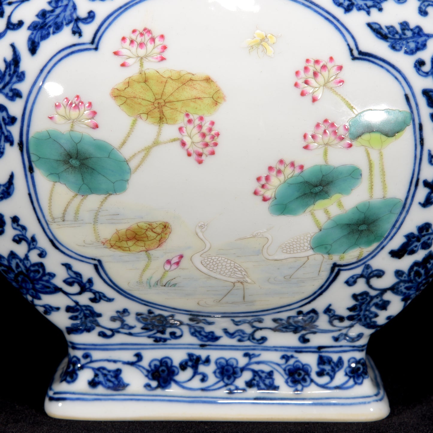 A1386 Chinese Qing Dynasty Blue And White Porcelain Flowers Design Gourd Porcelain Vase