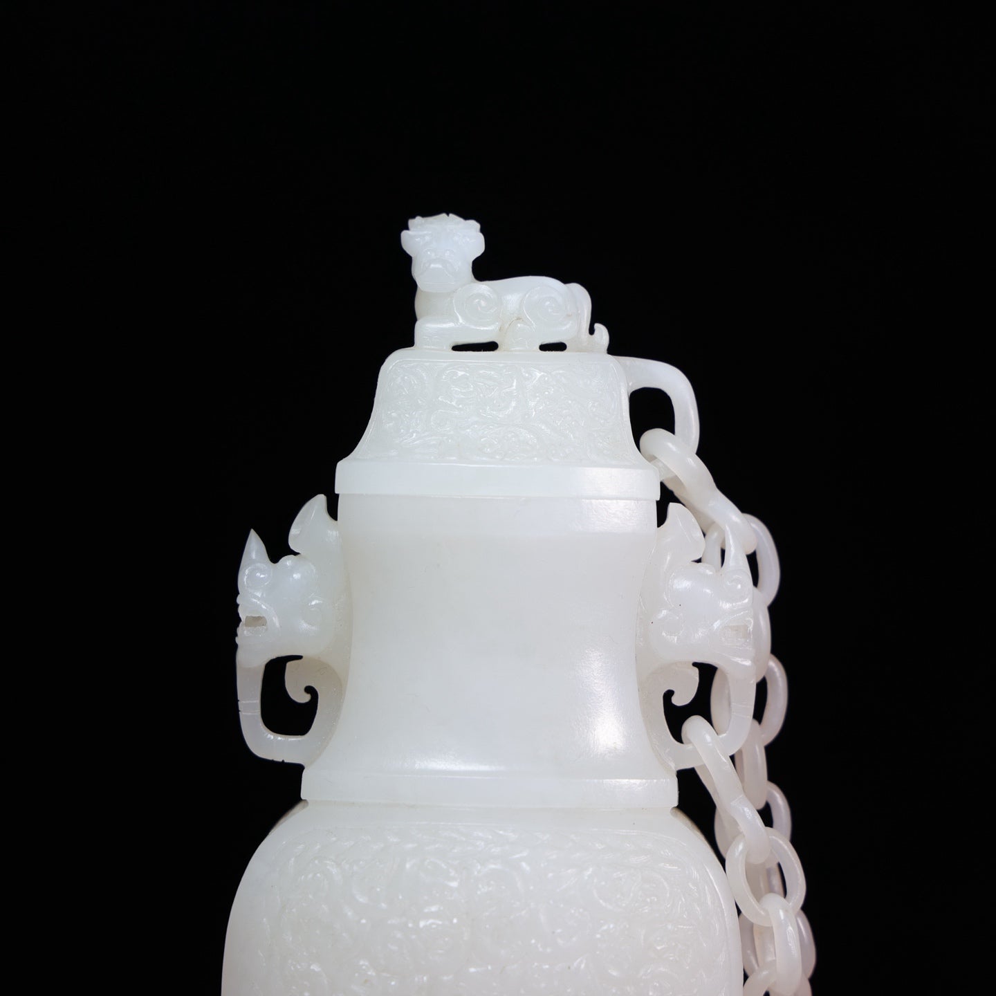 A1401 A Pair High Quality Chinese White Hetian Jade Vases