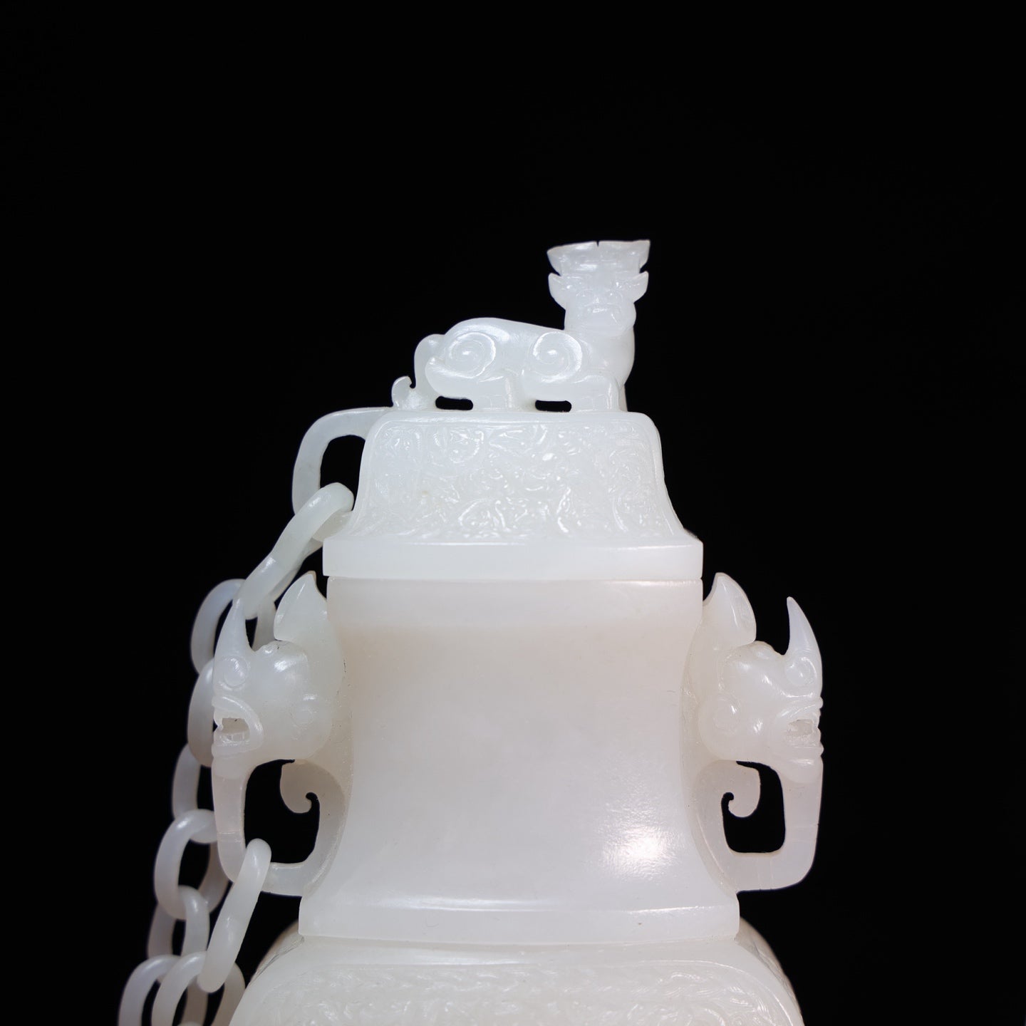 A1401 A Pair High Quality Chinese White Hetian Jade Vases