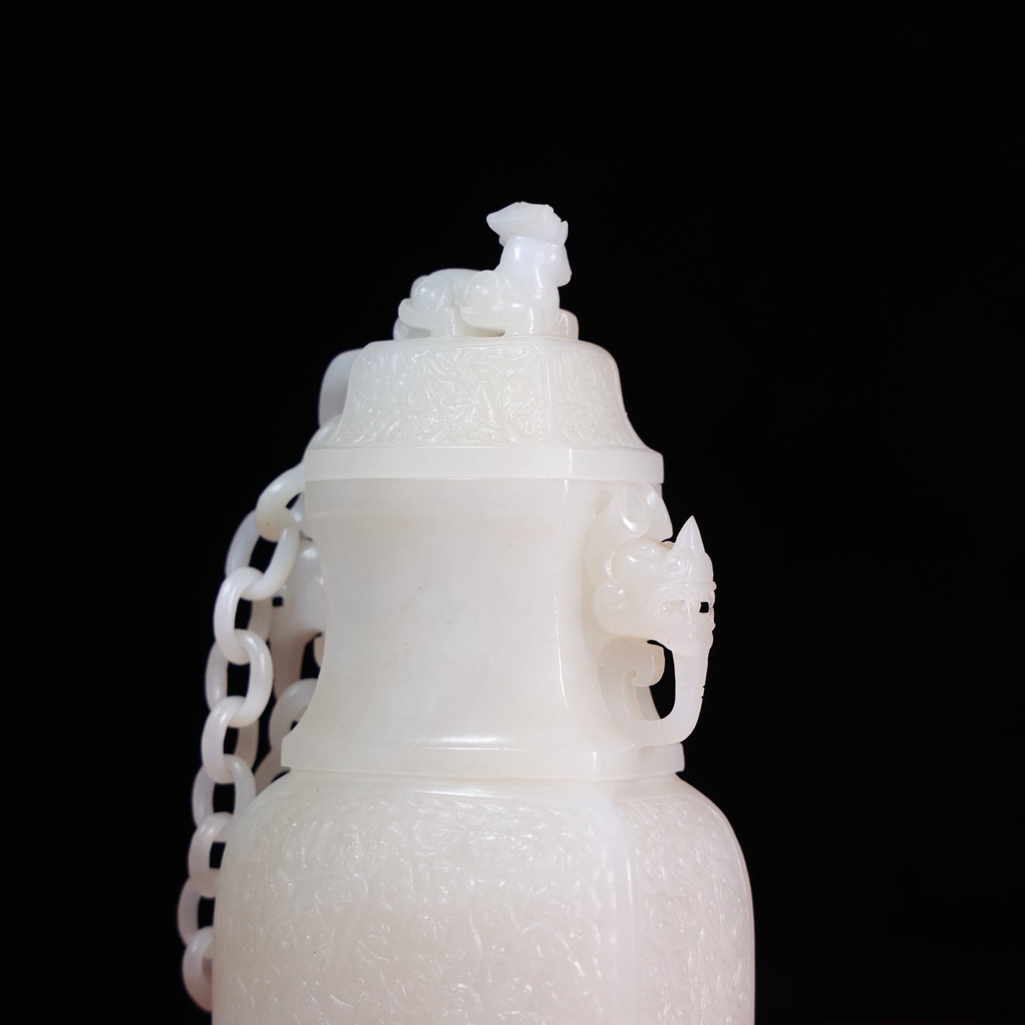 A1401 A Pair High Quality Chinese White Hetian Jade Vases