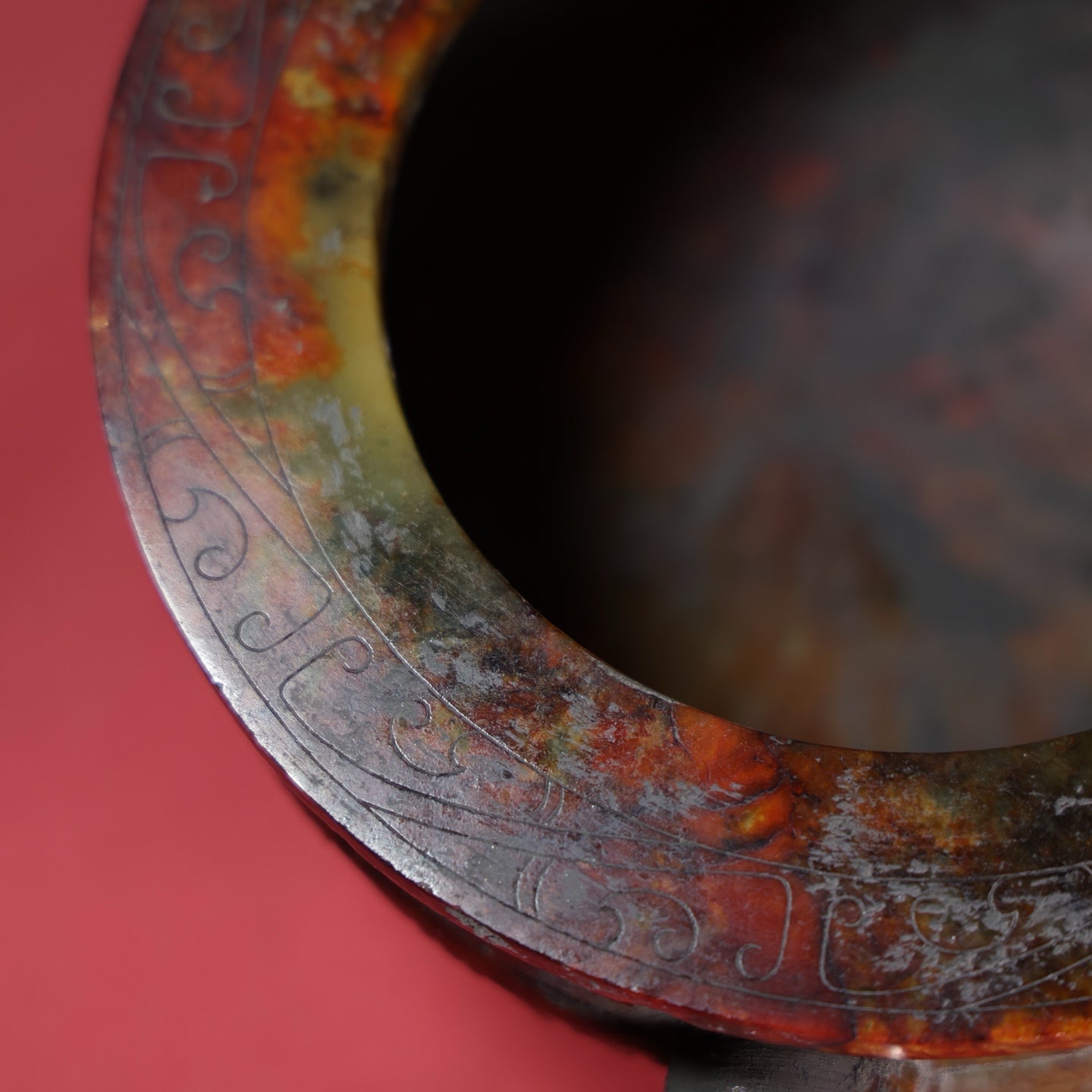 A1446 Superb Old Chinese Hetian Jade Carved Double Ear Incense Burner