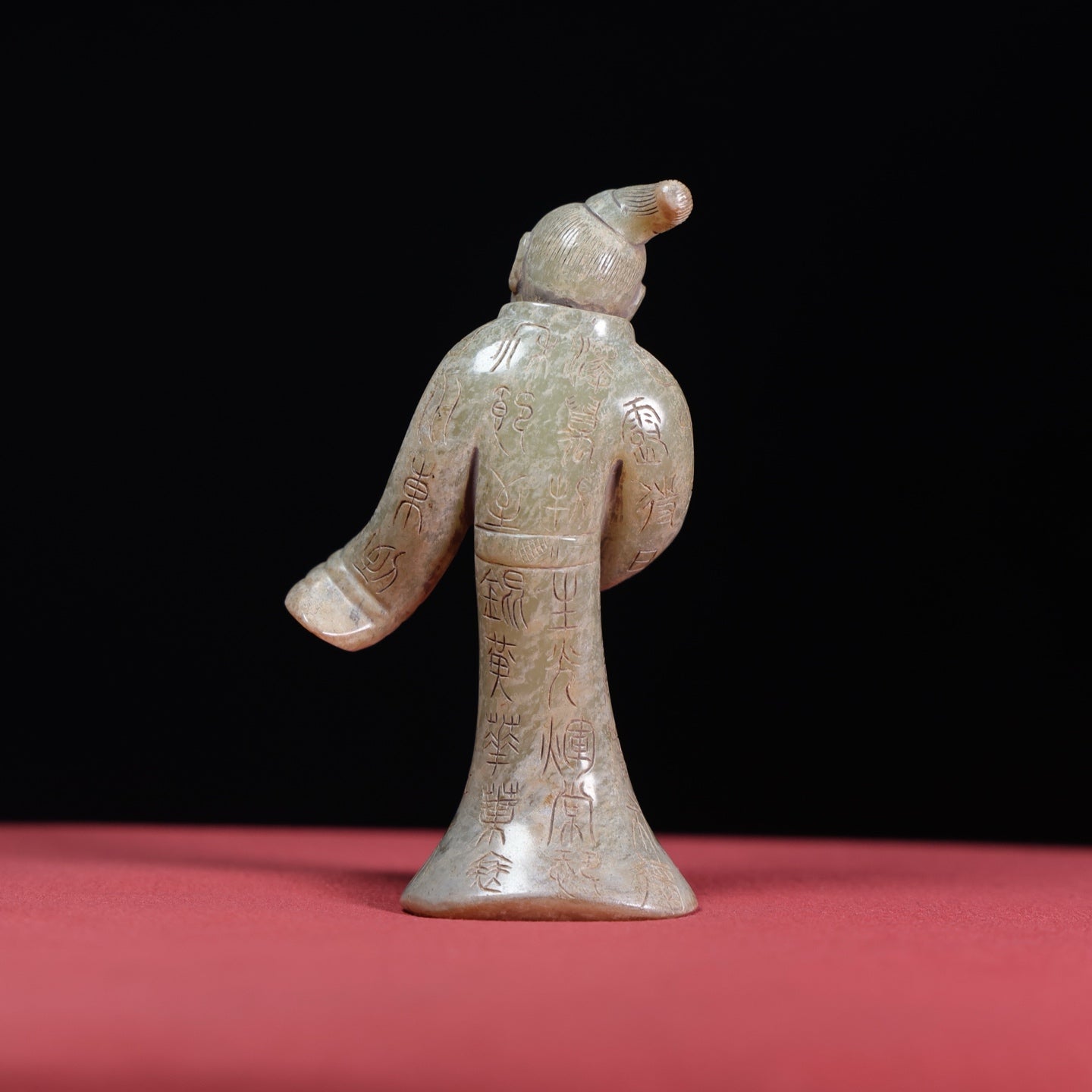 A1456 Vintage Chinese Hetian Jade Carved Figure Statue