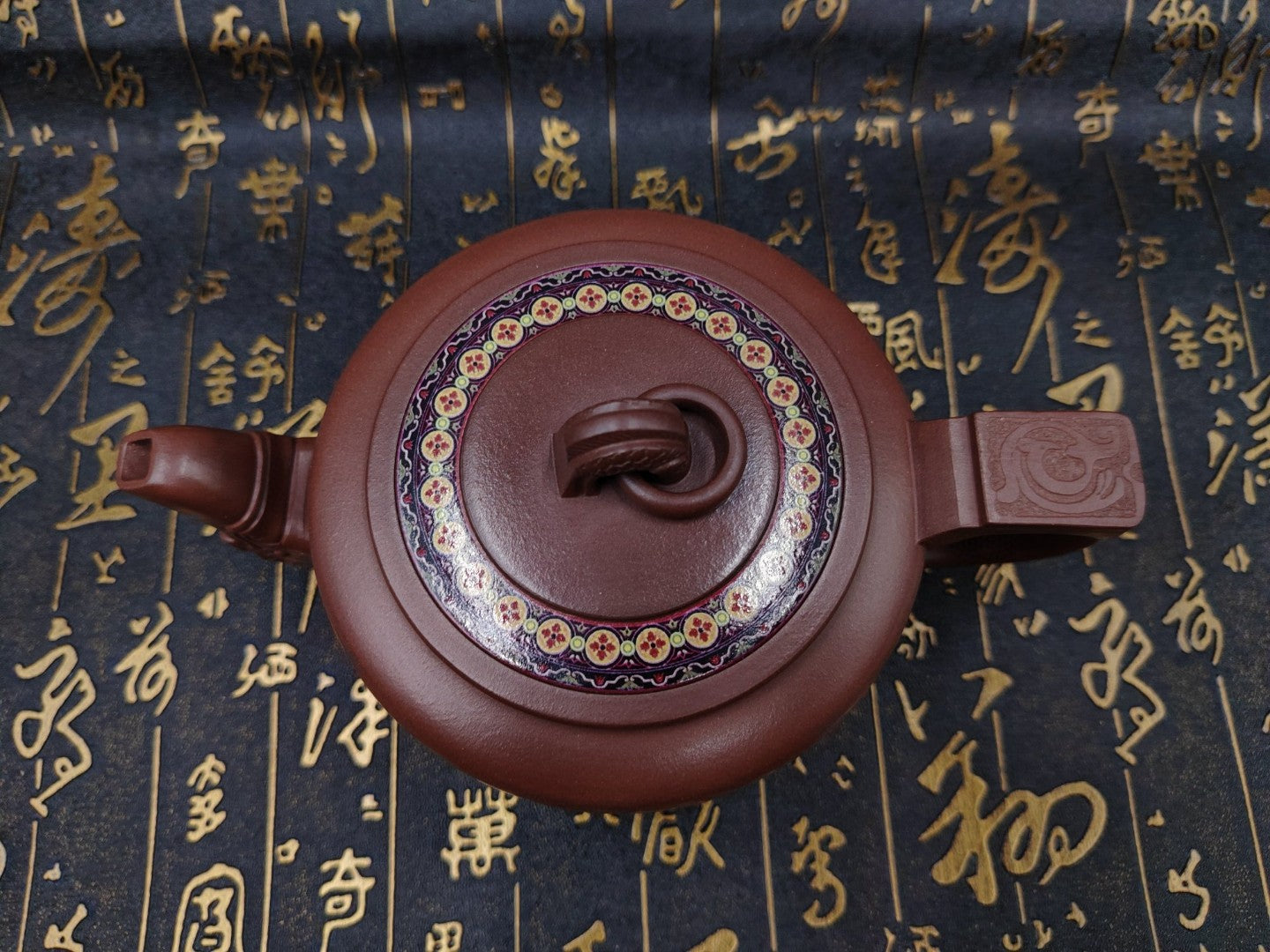 A1460 A Set Superb Chinese Famille Rose Yixing Zisha Teapot & Cups