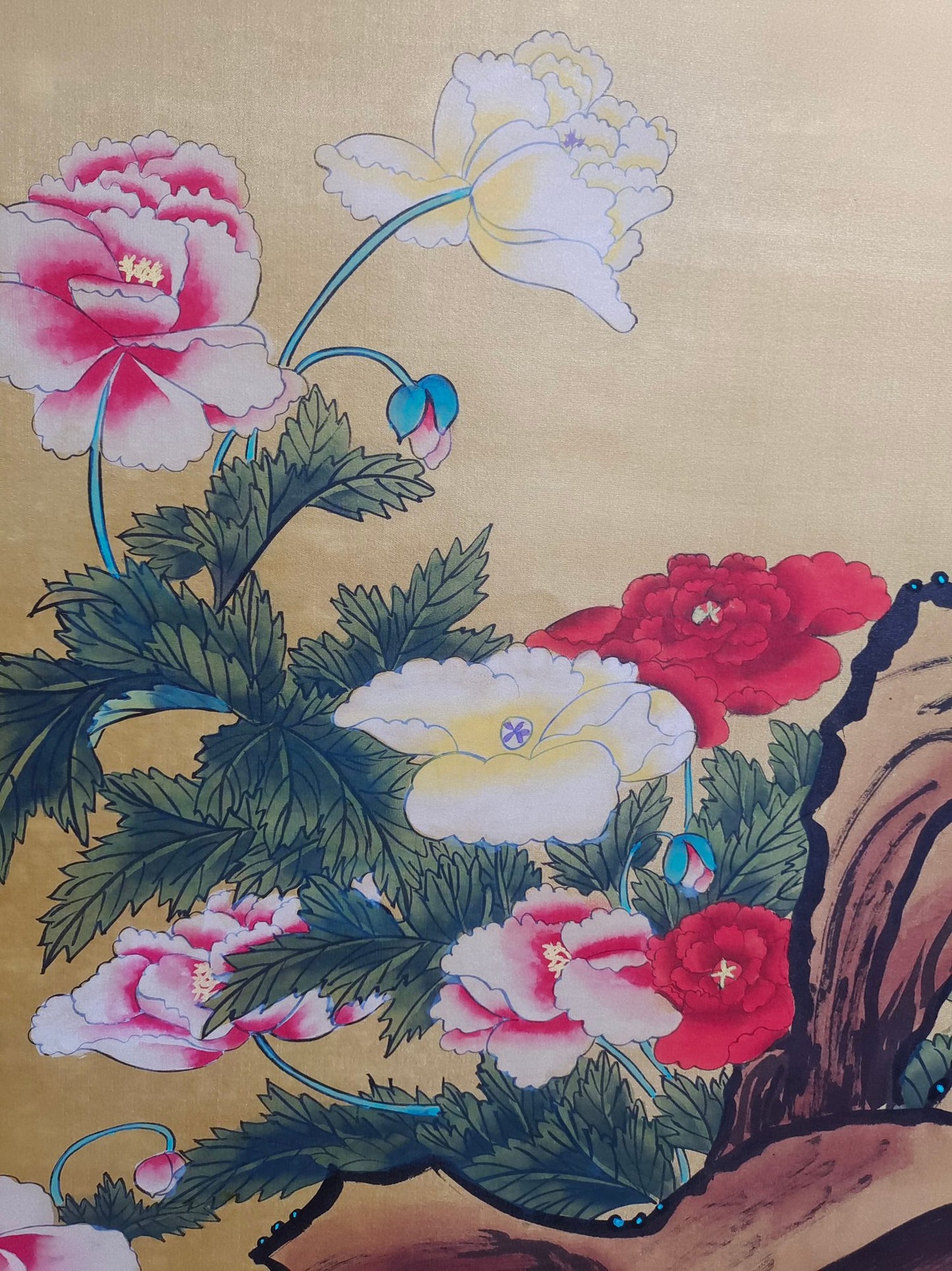 A1465 Chinese Watercolour On Silk Flowers Design Painting - Tang Yin(1470-1524)