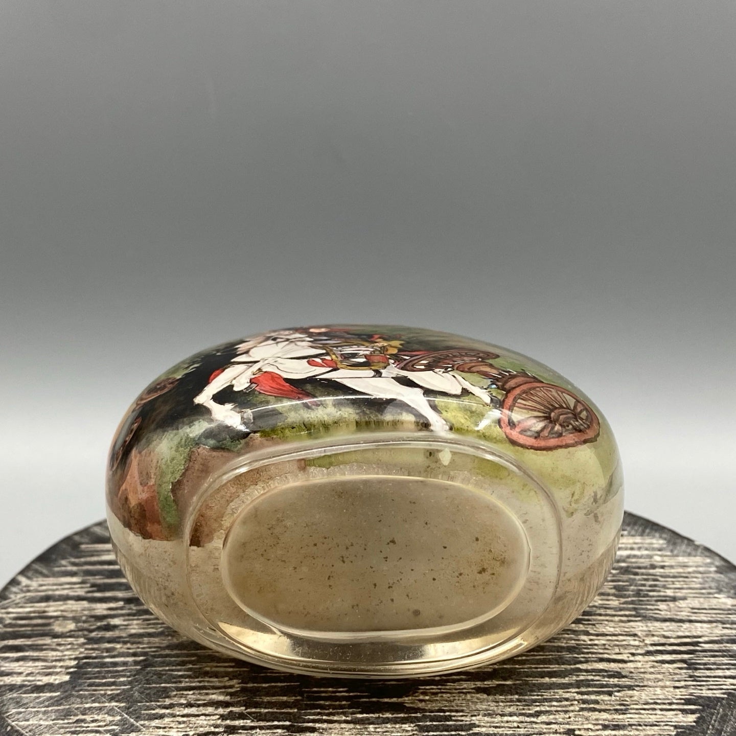 A1468 Old Chinese Peking Glass Inside Painting Figure Design Snuff Bottle w Stopper