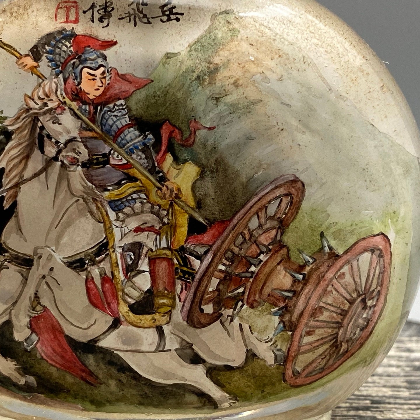 A1468 Old Chinese Peking Glass Inside Painting Figure Design Snuff Bottle w Stopper