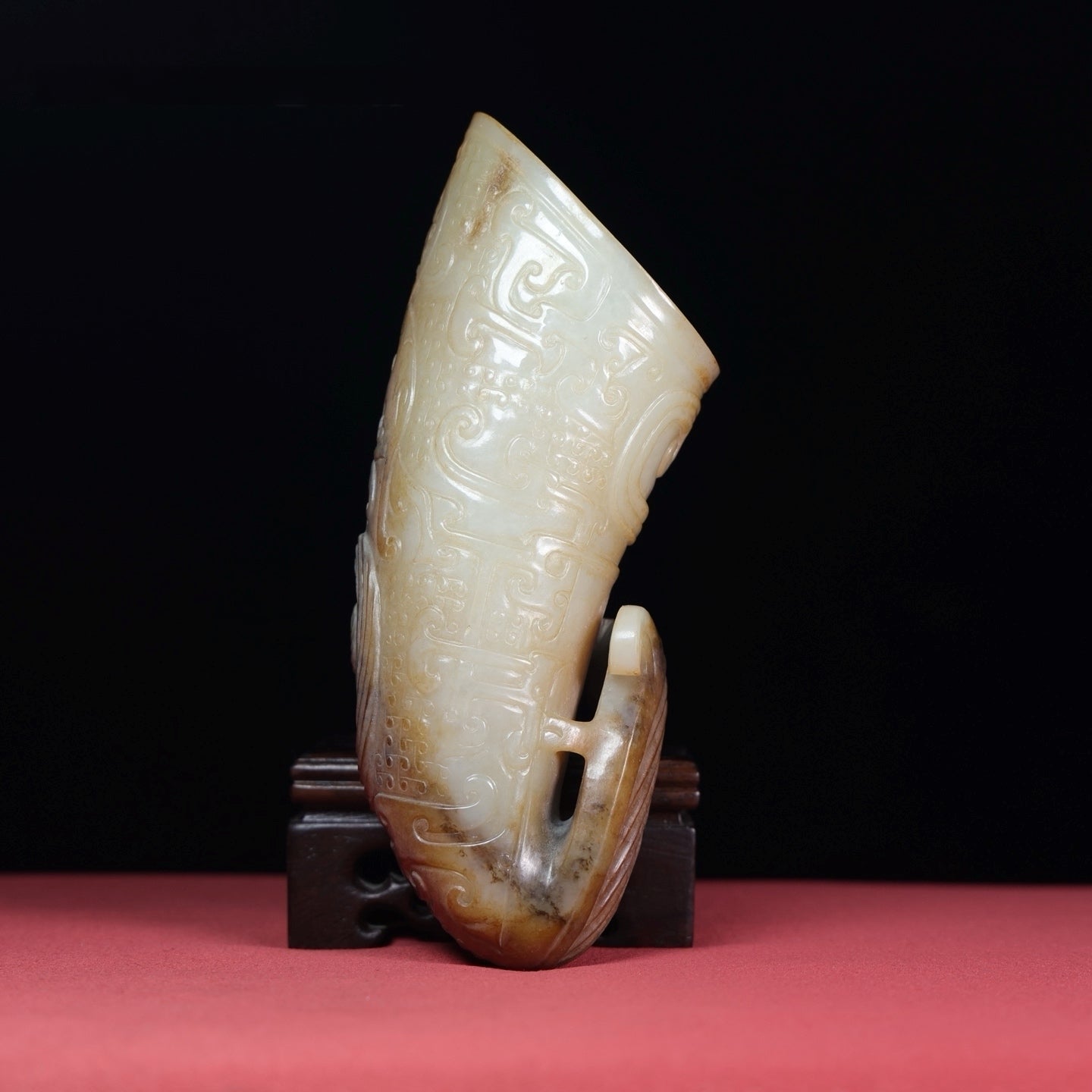 A1479 Vintage Chinese Hetian Jade Wine Cup