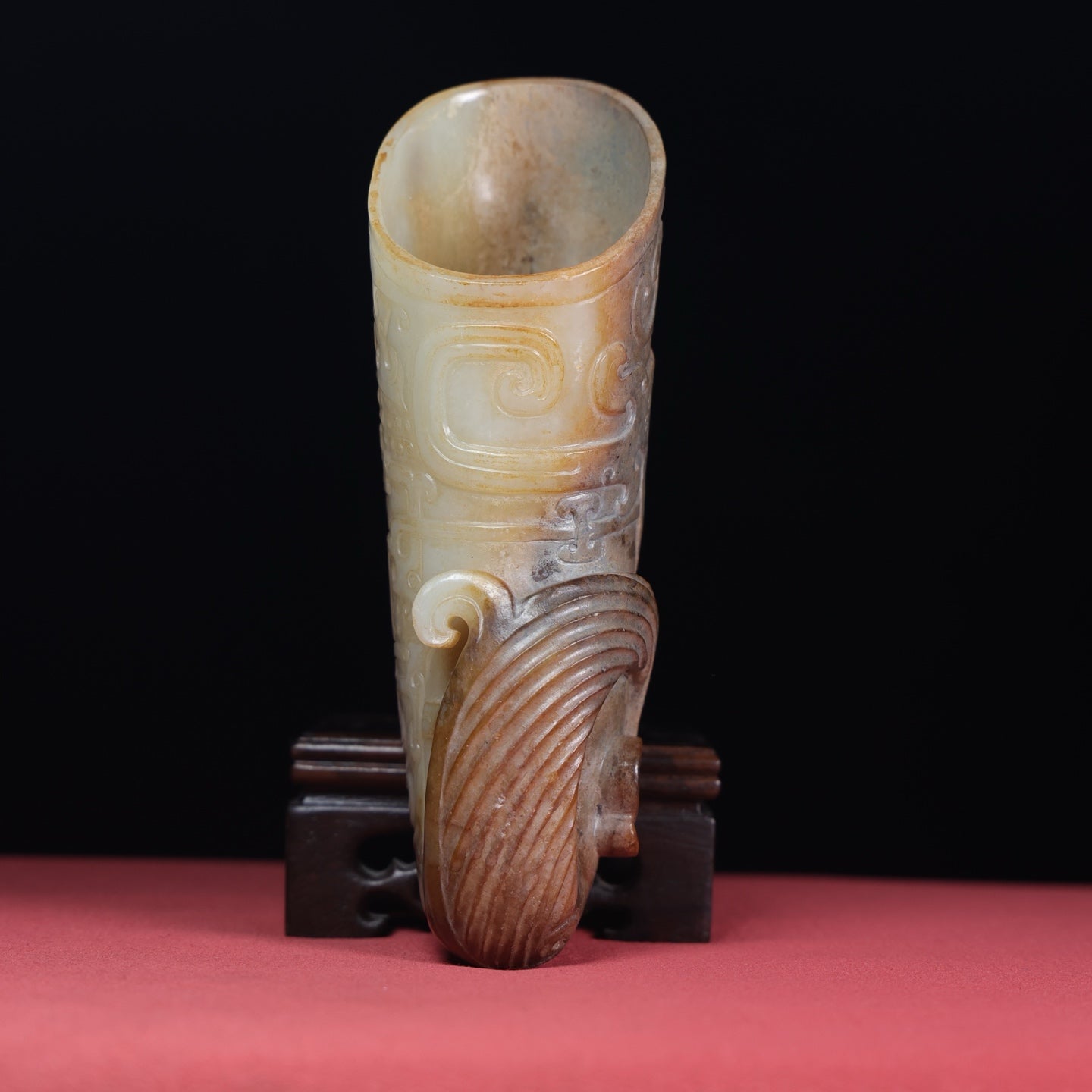 A1479 Vintage Chinese Hetian Jade Wine Cup